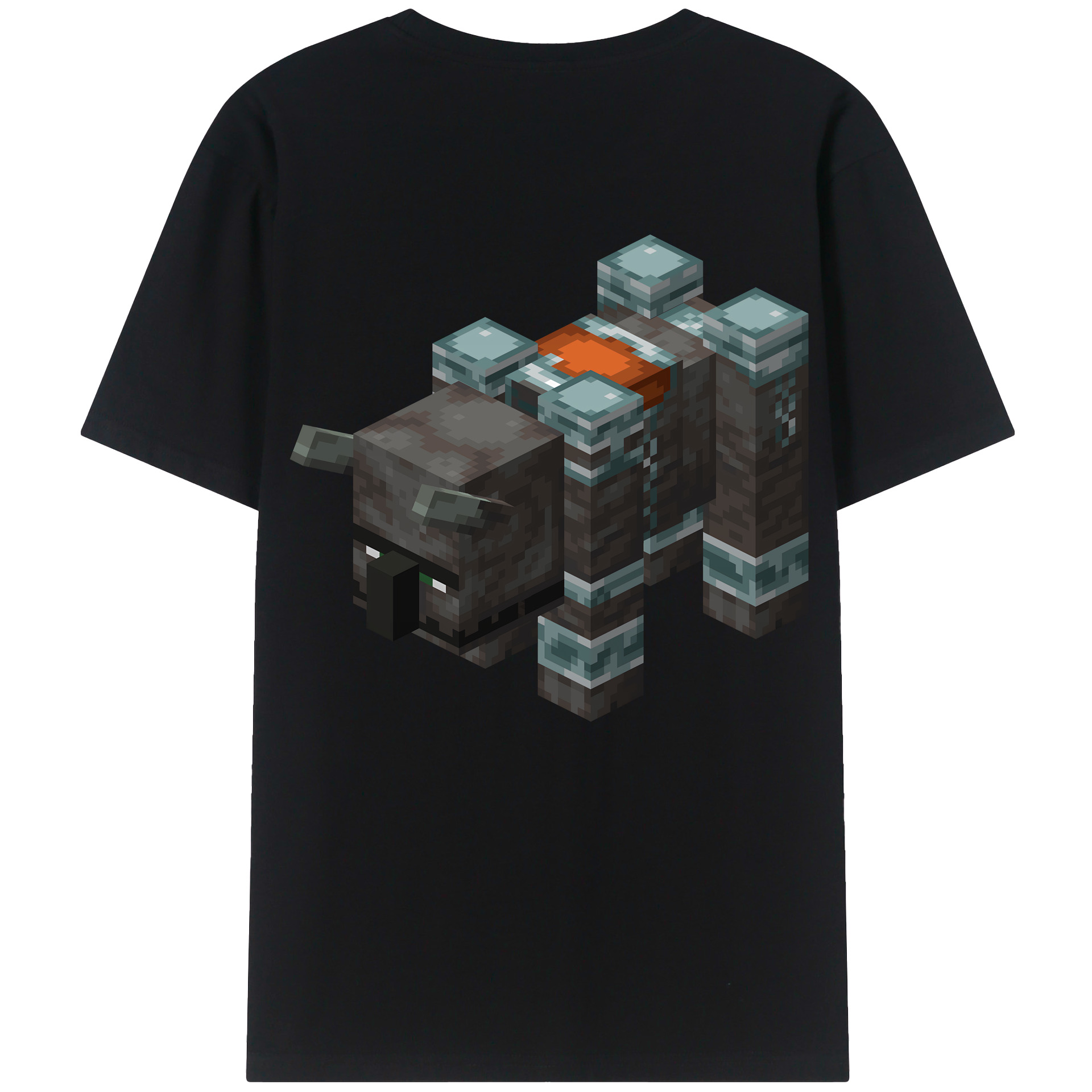 （画像用） マインクラフト ブロックの世界 Minecraft MC Block world 綿100％半袖Tシャツ（背面プリント）