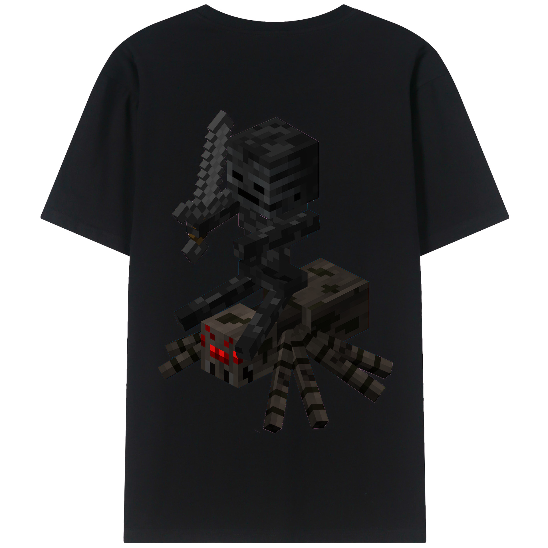 （画像用） マインクラフト ブロックの世界 Minecraft MC Block world 綿100％半袖Tシャツ（背面プリント）