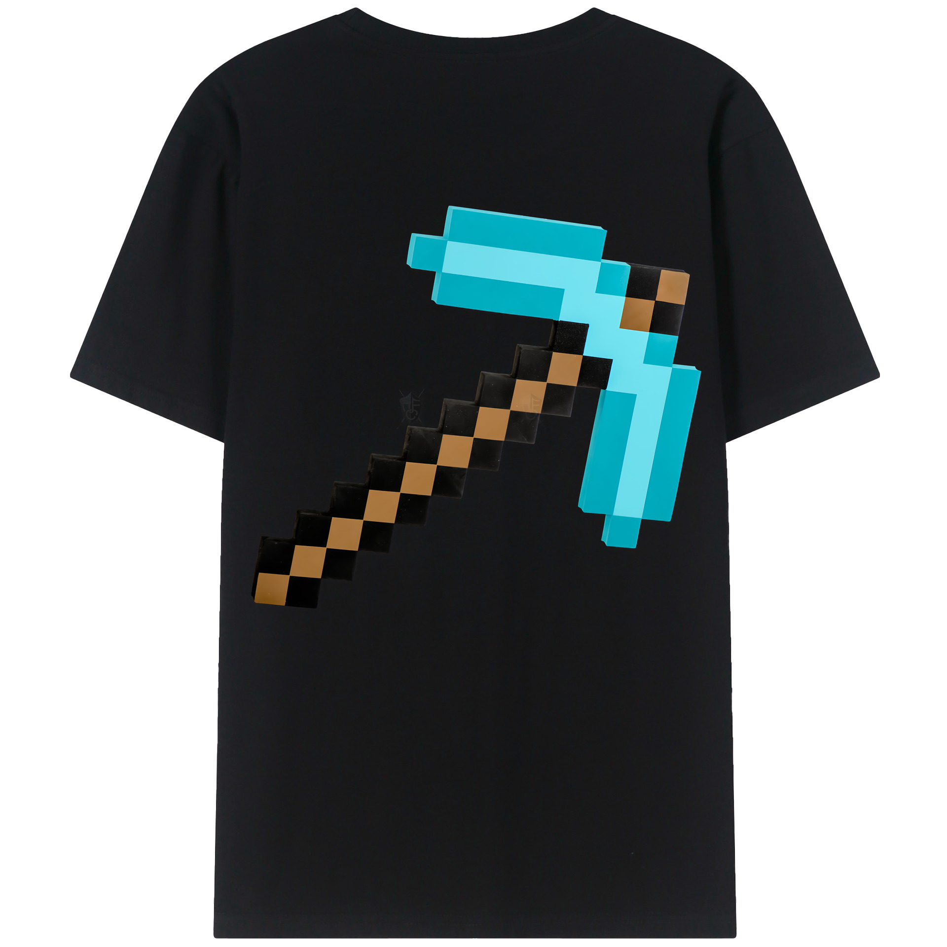 （画像用） マインクラフト ブロックの世界 Minecraft MC Block world 綿100％半袖Tシャツ（背面プリント）