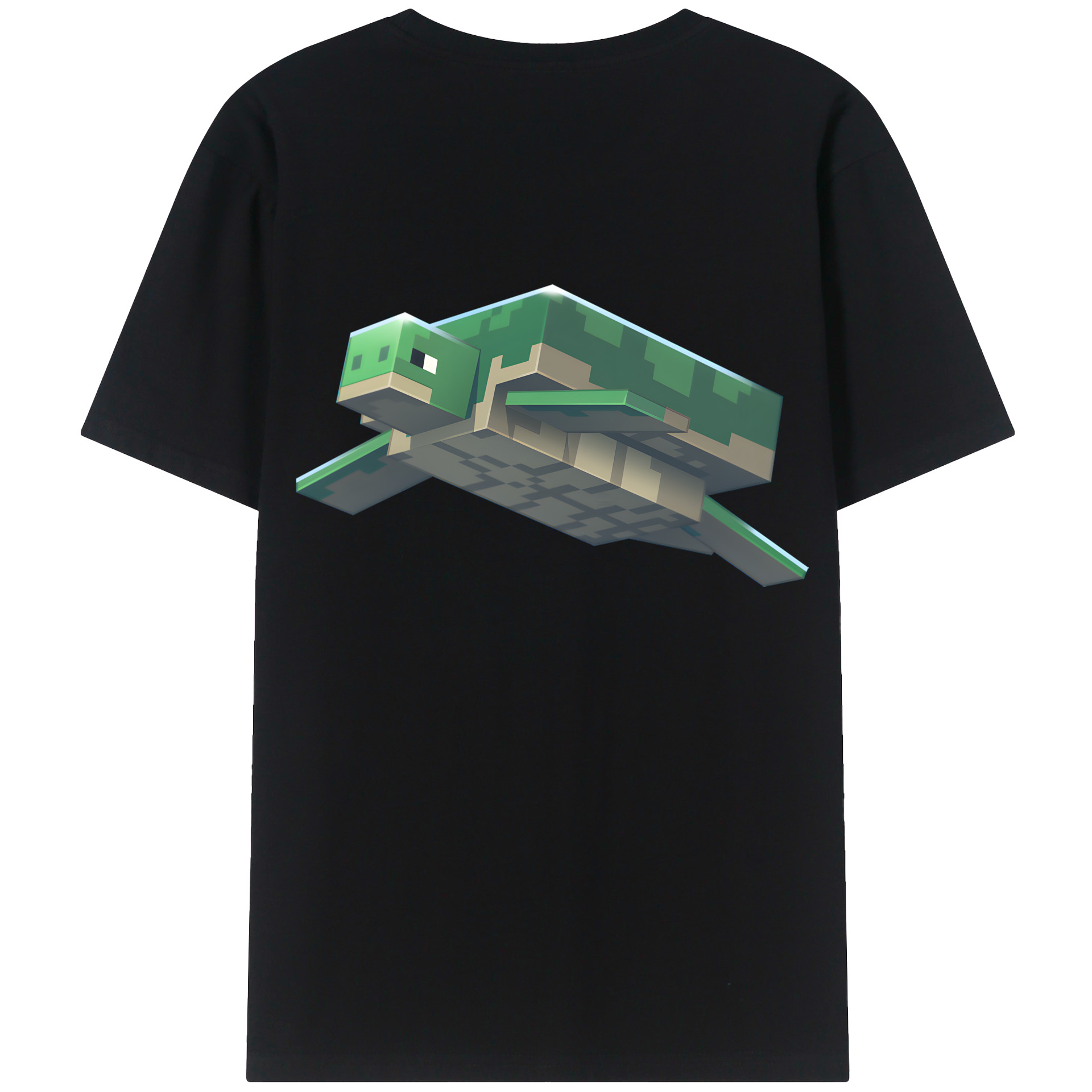 （画像用） マインクラフト ブロックの世界 Minecraft MC Block world 綿100％半袖Tシャツ（背面プリント）