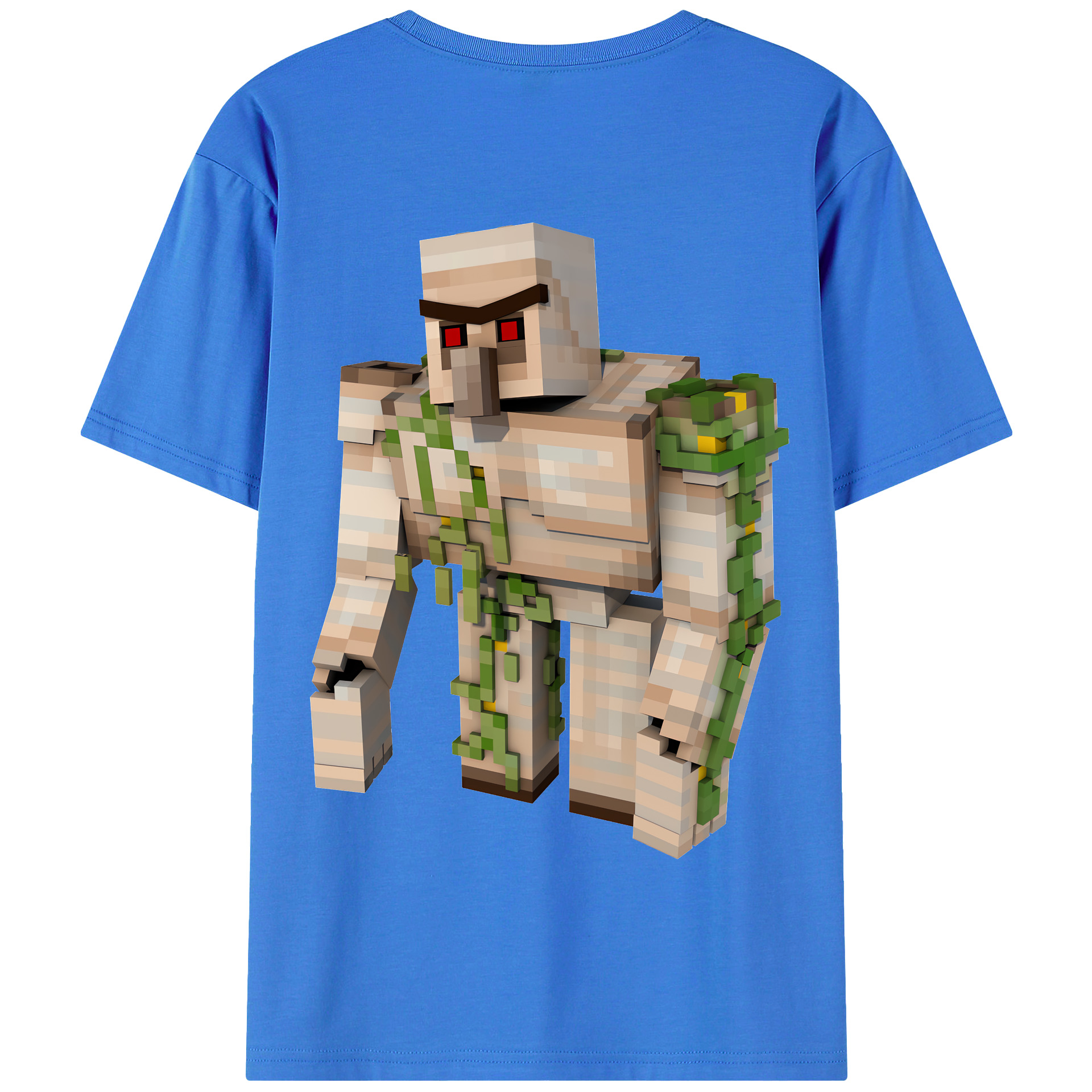（画像用） マインクラフト ブロックの世界 Minecraft MC Block world 綿100％半袖Tシャツ（背面プリント）