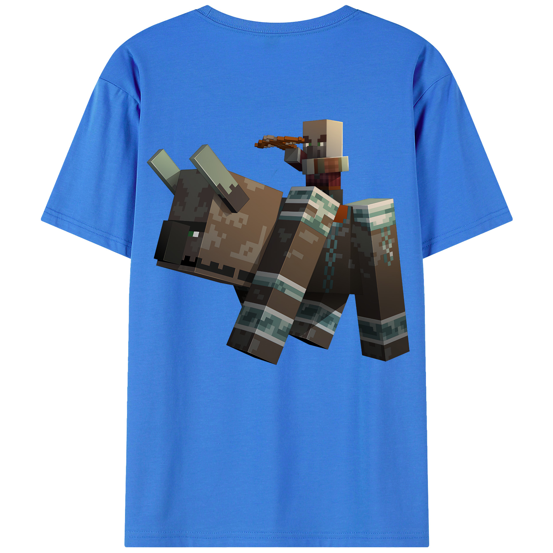 （画像用） マインクラフト ブロックの世界 Minecraft MC Block world 綿100％半袖Tシャツ（背面プリント）