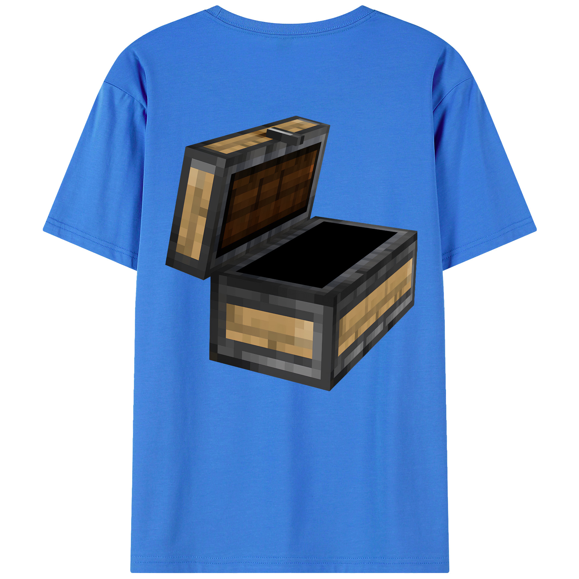 （画像用） マインクラフト ブロックの世界 Minecraft MC Block world 綿100％半袖Tシャツ（背面プリント）