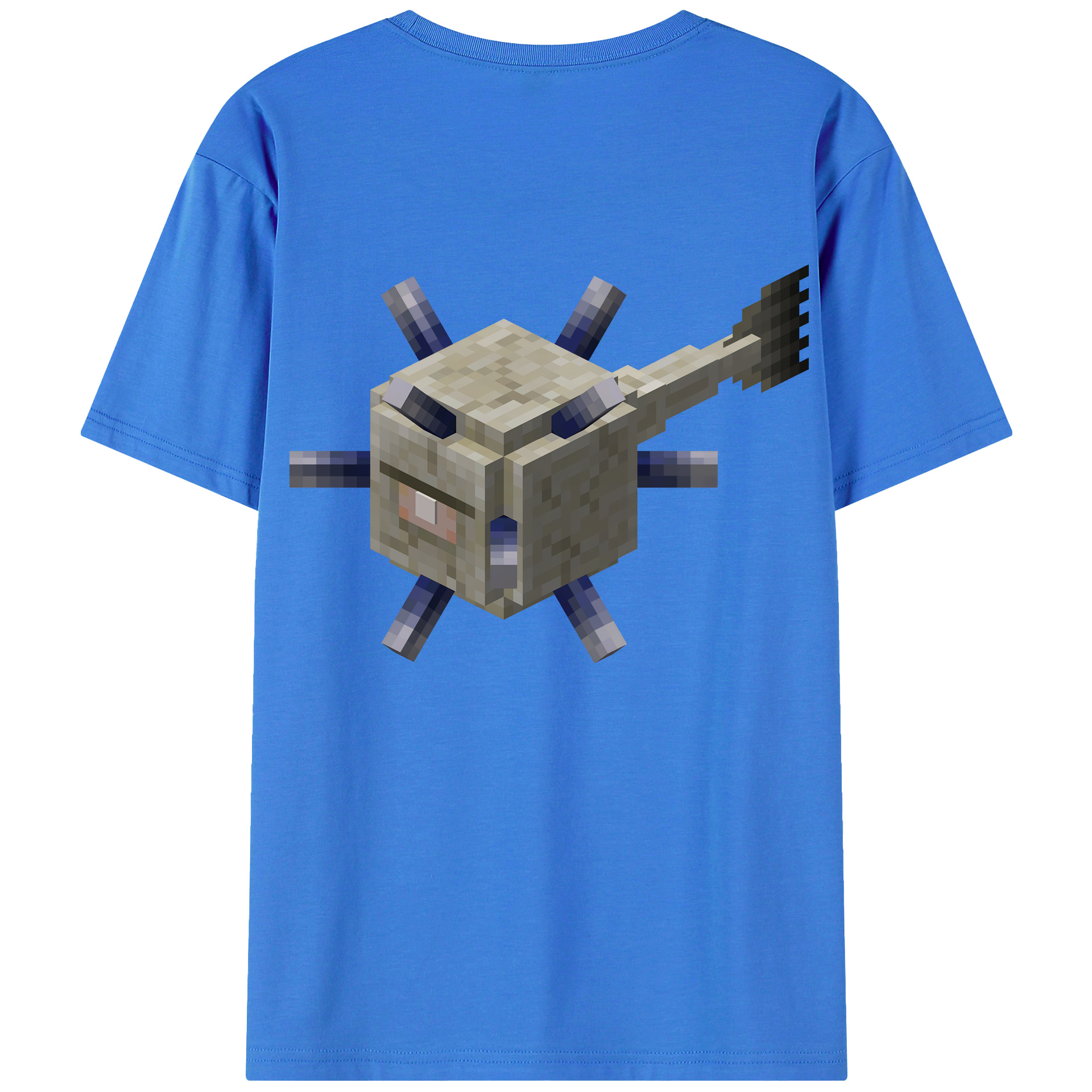（画像用） マインクラフト ブロックの世界 Minecraft MC Block world 綿100％半袖Tシャツ（背面プリント）