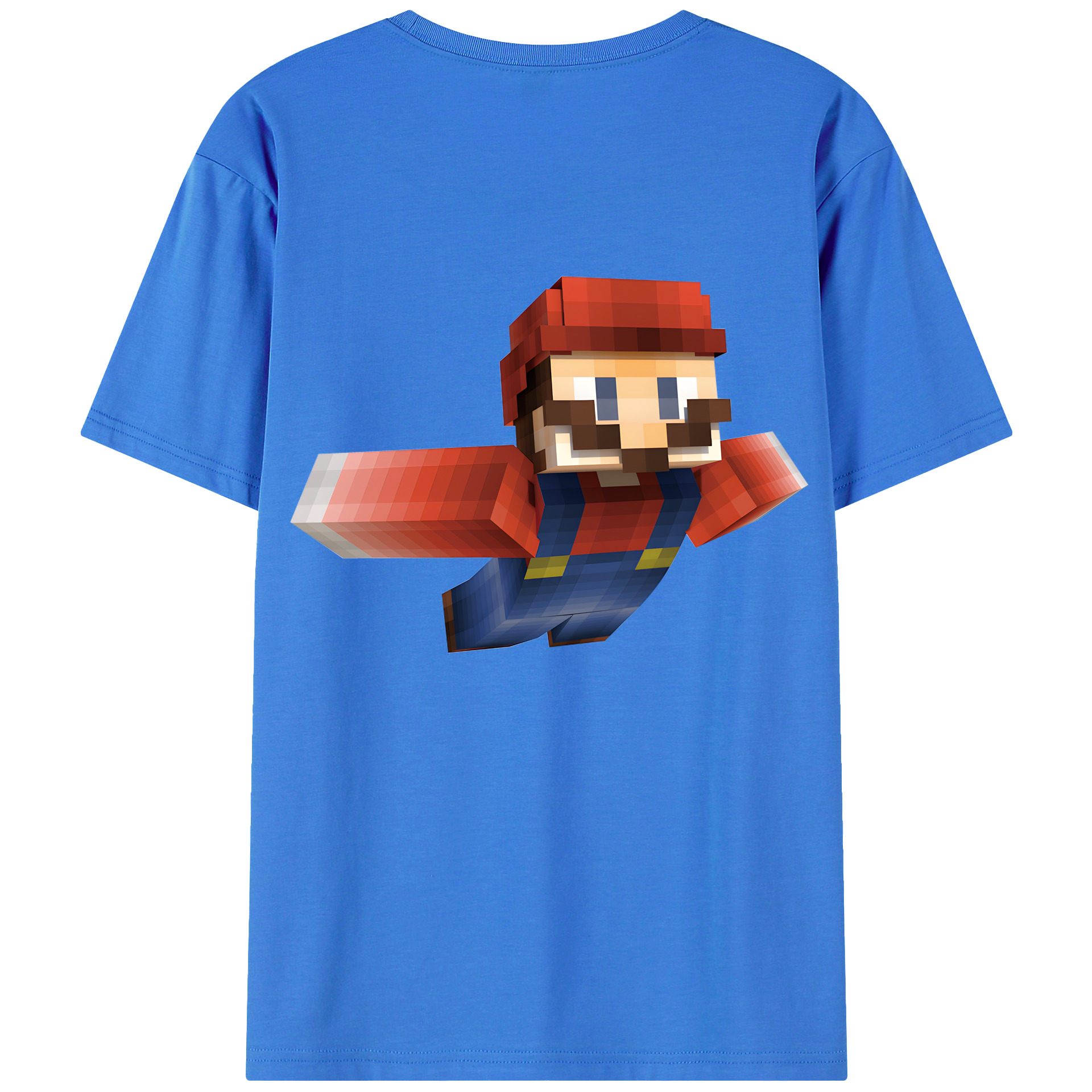 （画像用） マインクラフト ブロックの世界 Minecraft MC Block world 綿100％半袖Tシャツ（背面プリント）