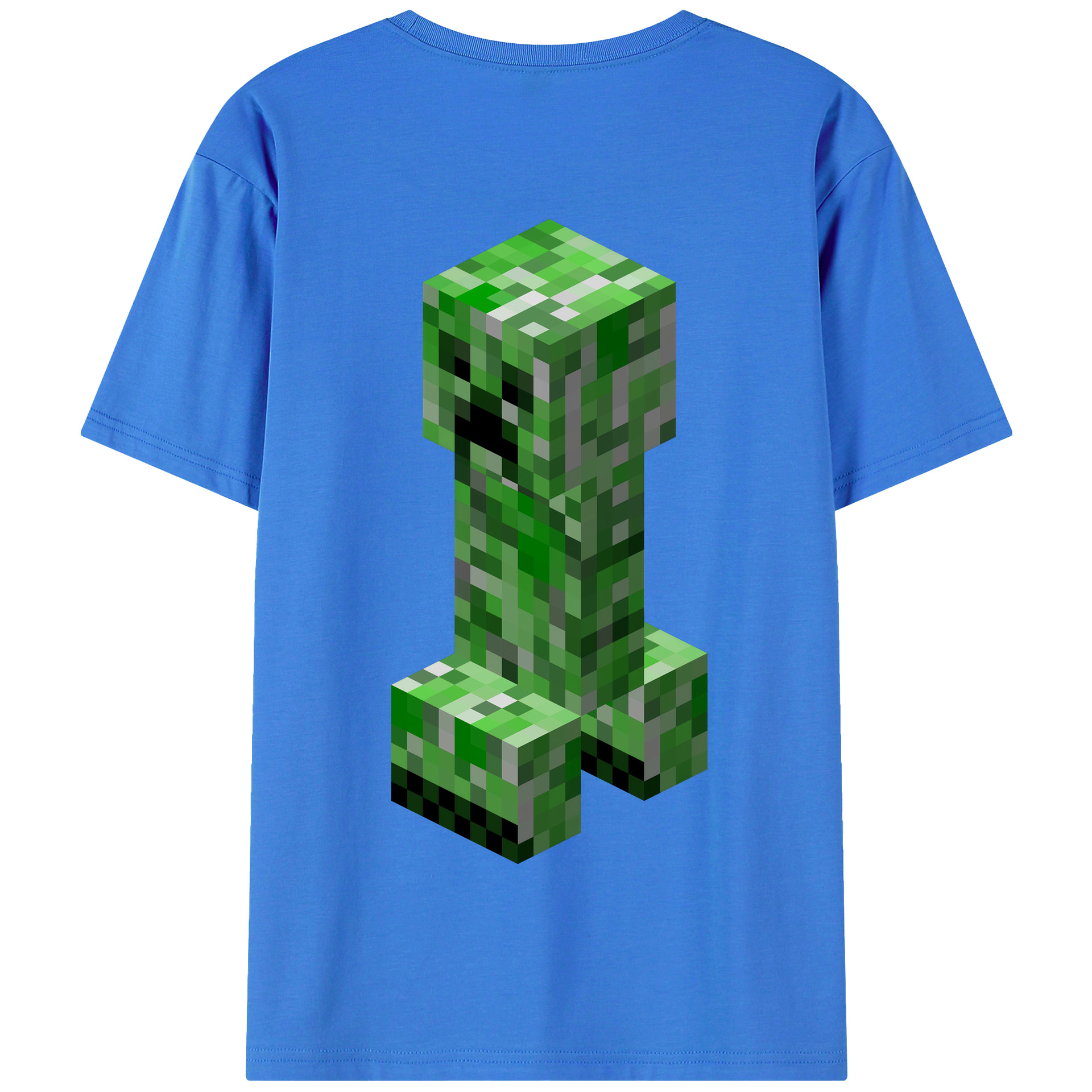 （画像用） マインクラフト ブロックの世界 Minecraft MC Block world 綿100％半袖Tシャツ（背面プリント）
