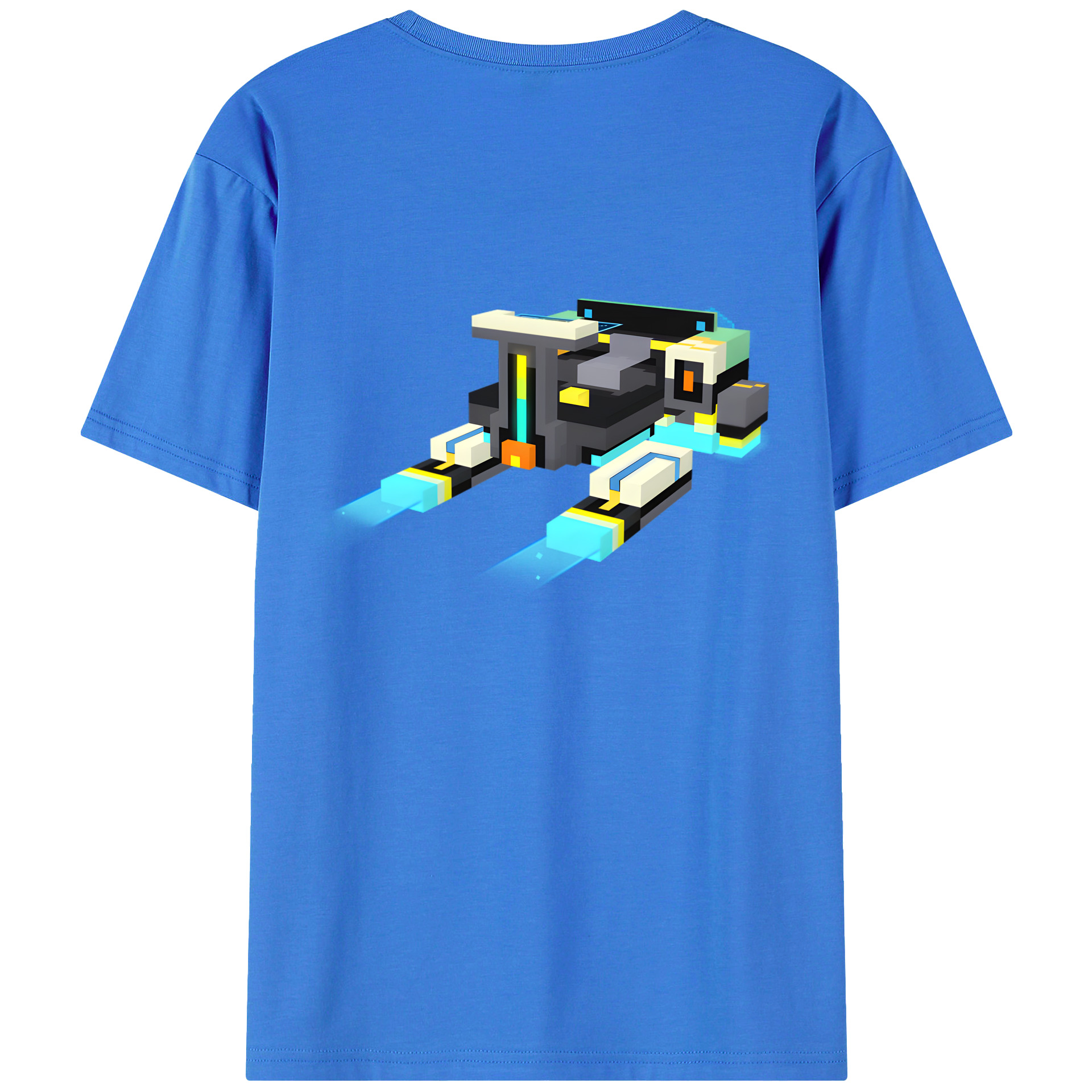 （画像用） マインクラフト ブロックの世界 Minecraft MC Block world 綿100％半袖Tシャツ（背面プリント）