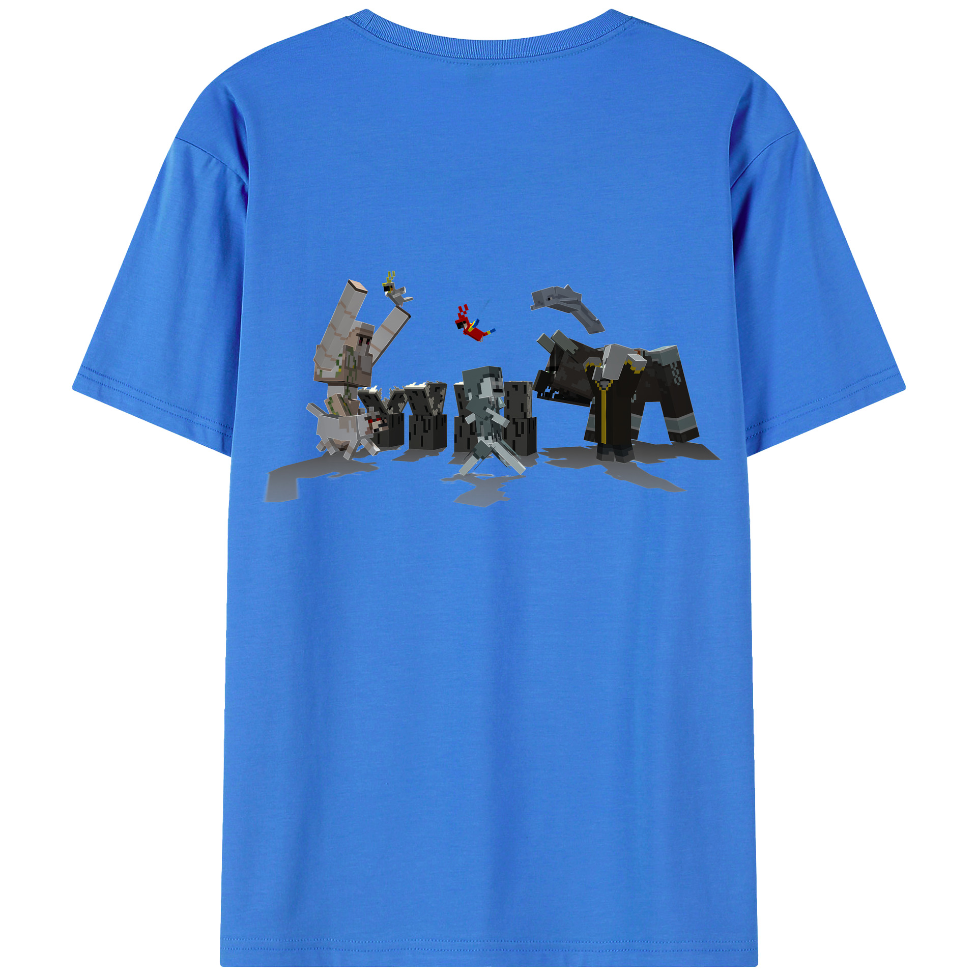 （画像用） マインクラフト ブロックの世界 Minecraft MC Block world 綿100％半袖Tシャツ（背面プリント）