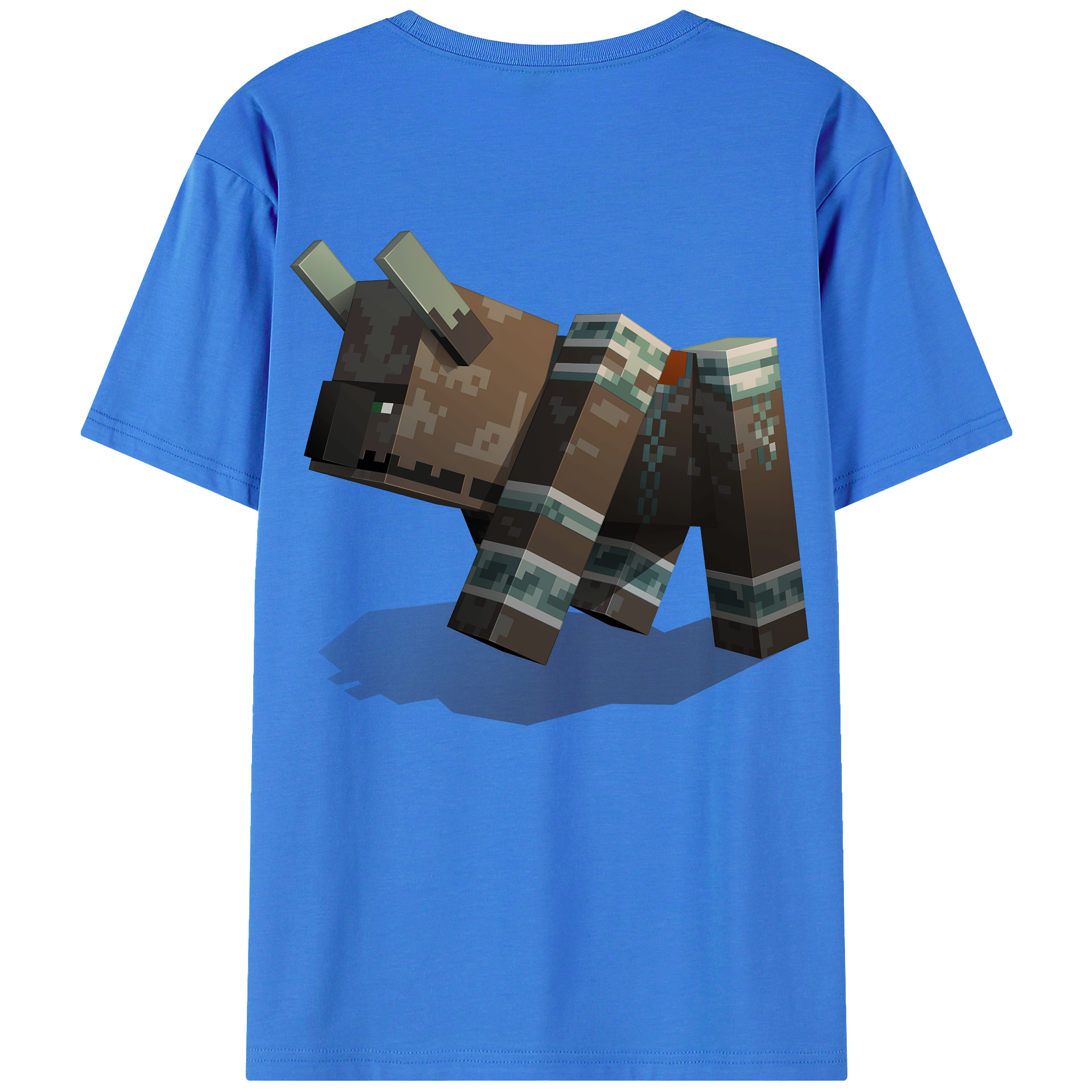 （画像用） マインクラフト ブロックの世界 Minecraft MC Block world 綿100％半袖Tシャツ（背面プリント）