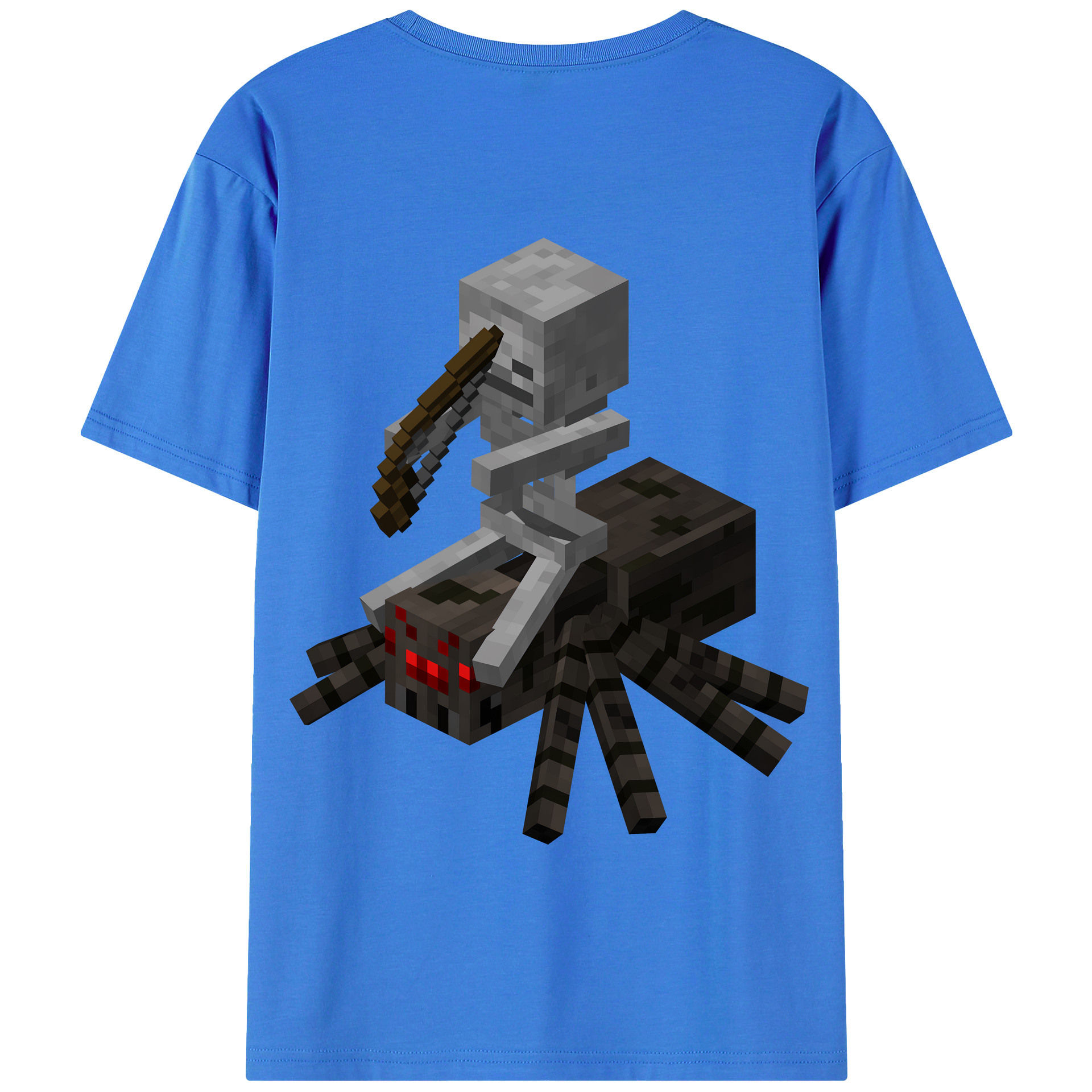 （画像用） マインクラフト ブロックの世界 Minecraft MC Block world 綿100％半袖Tシャツ（背面プリント）