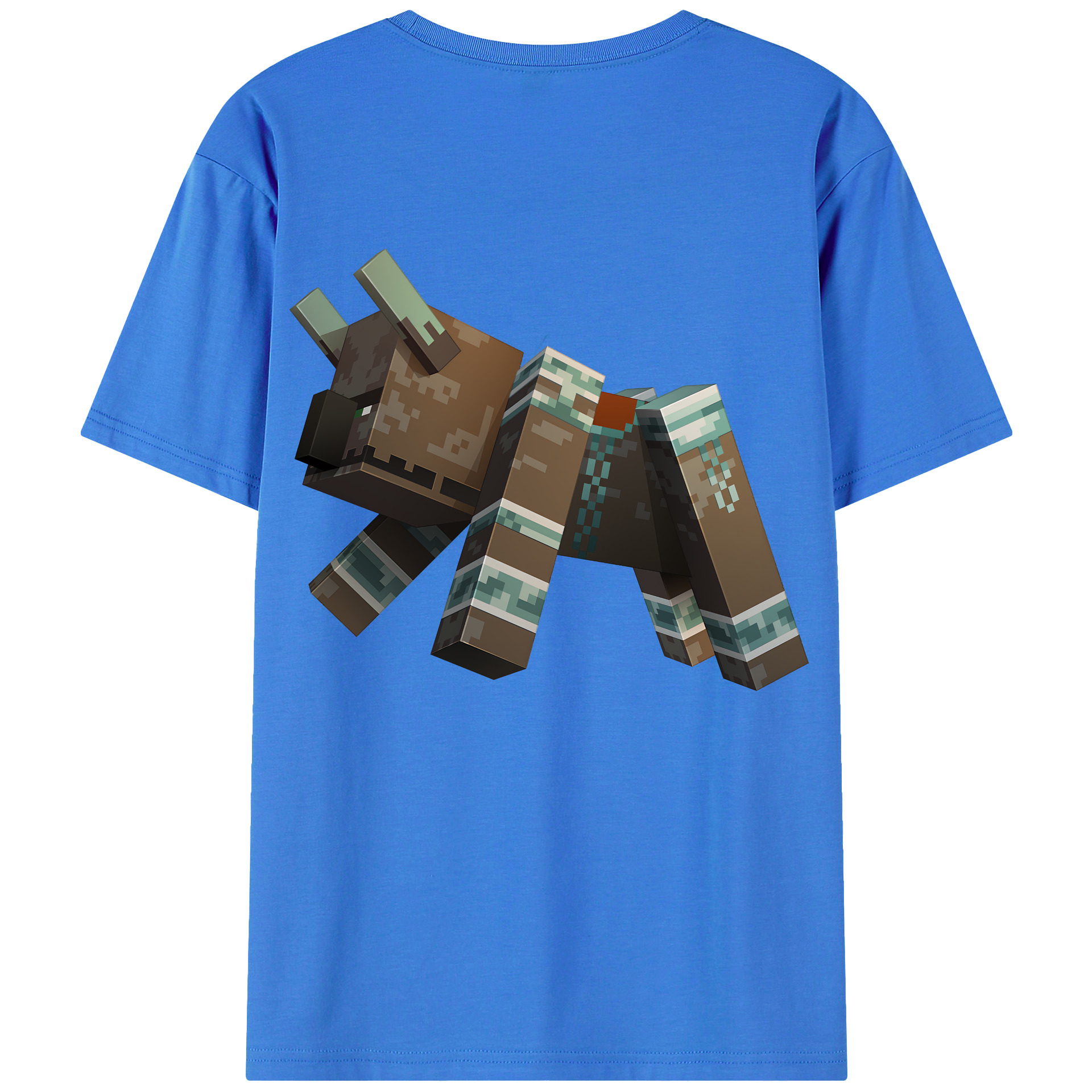（画像用） マインクラフト ブロックの世界 Minecraft MC Block world 綿100％半袖Tシャツ（背面プリント）