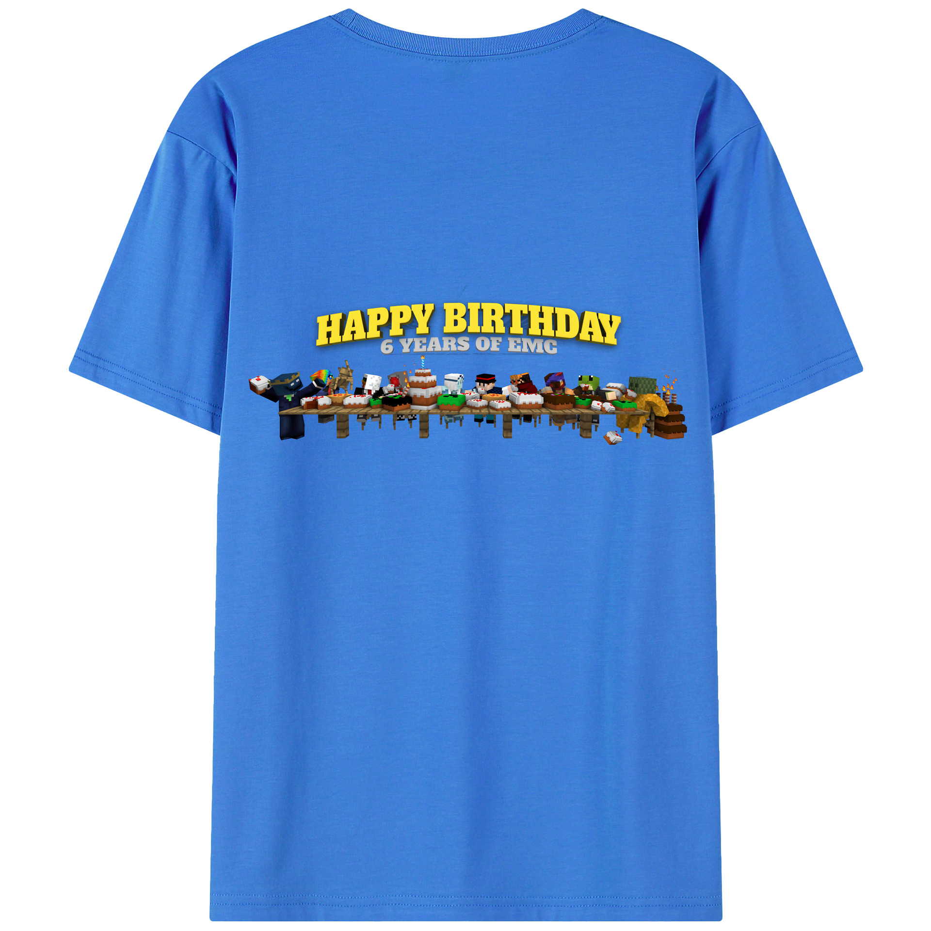（画像用） マインクラフト ブロックの世界 Minecraft MC Block world 綿100％半袖Tシャツ（背面プリント）