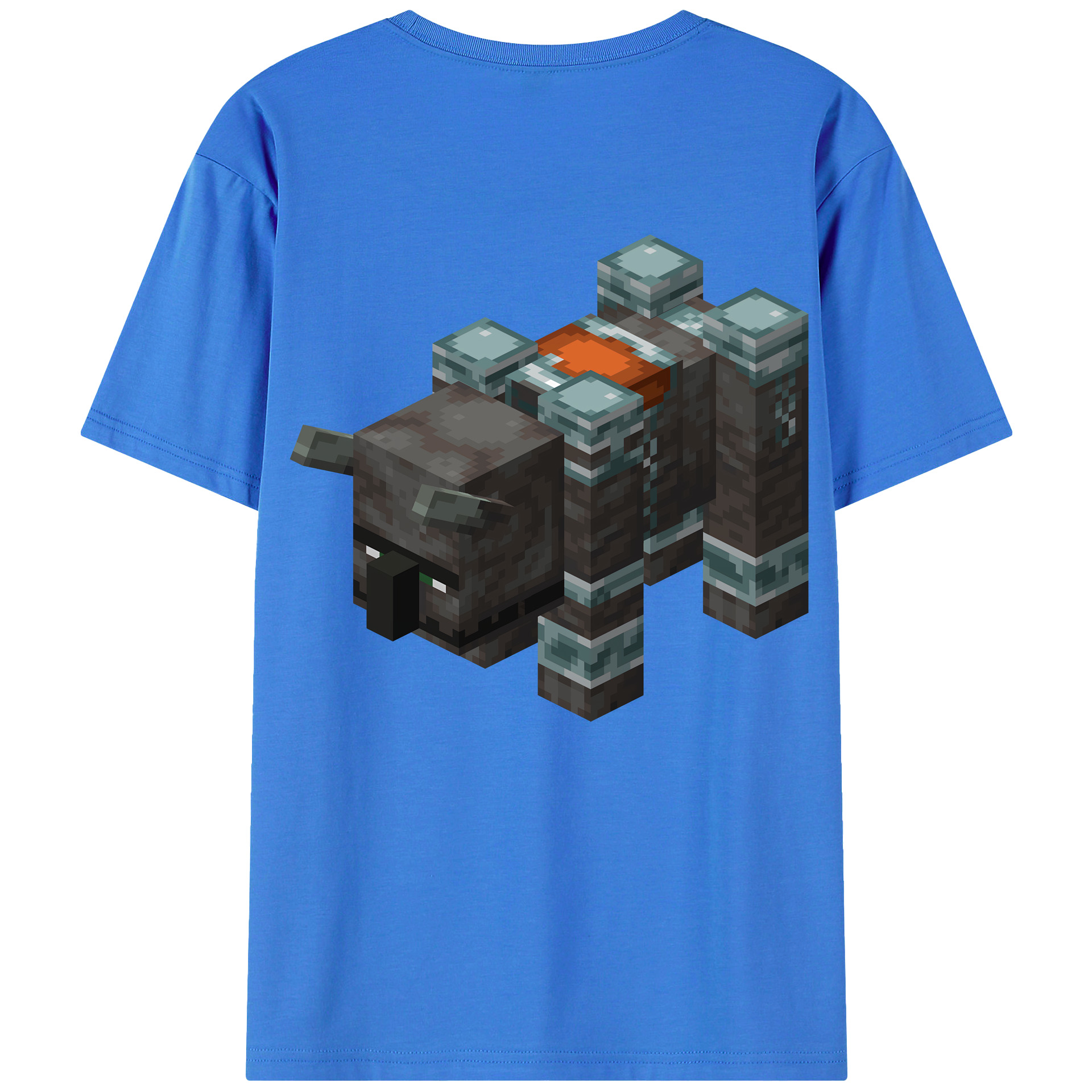 （画像用） マインクラフト ブロックの世界 Minecraft MC Block world 綿100％半袖Tシャツ（背面プリント）
