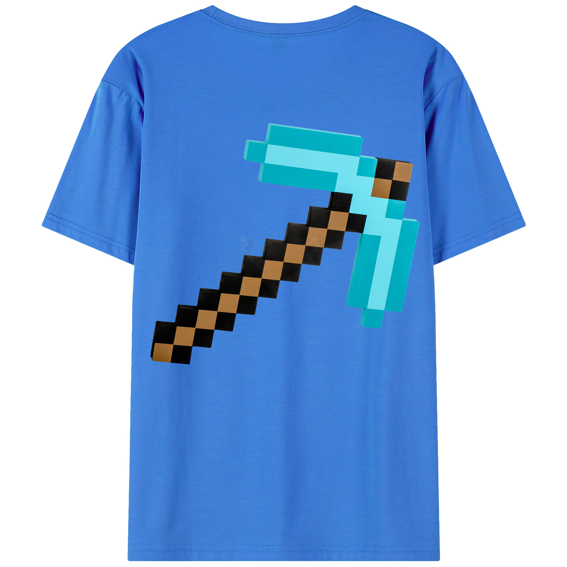 （画像用） マインクラフト ブロックの世界 Minecraft MC Block world 綿100％半袖Tシャツ（背面プリント）