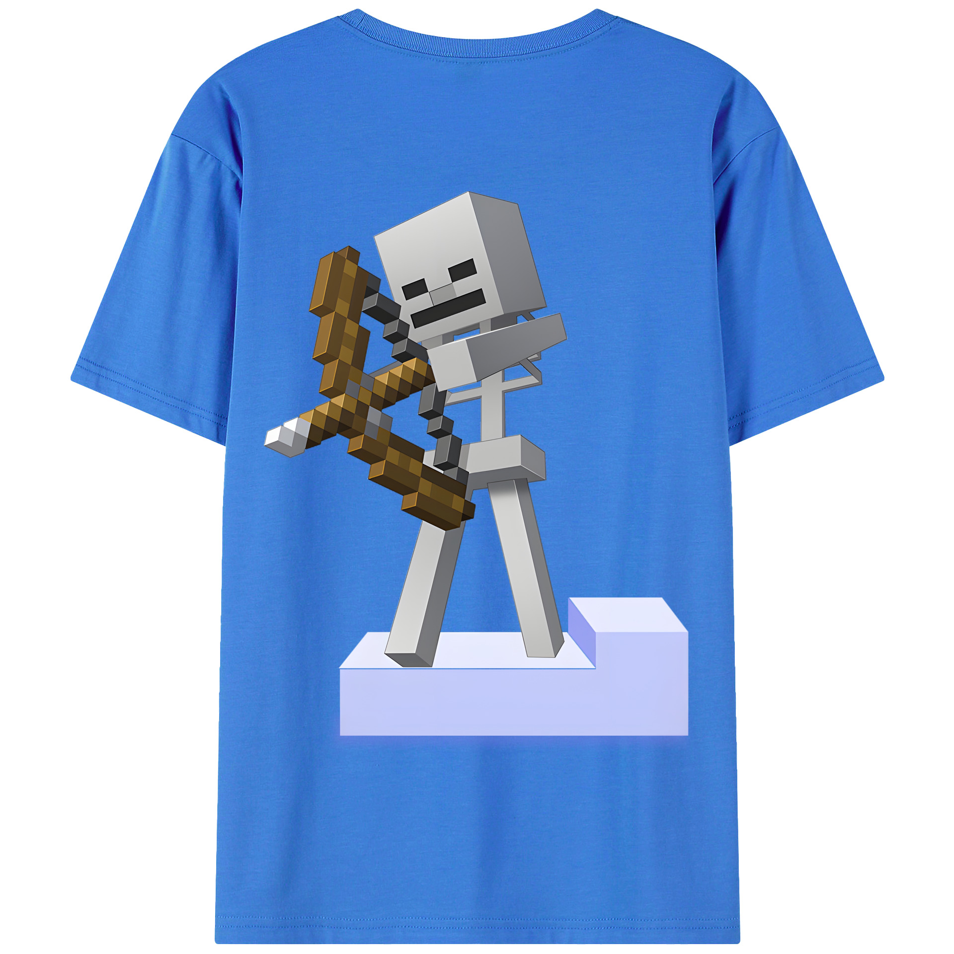 （画像用） マインクラフト ブロックの世界 Minecraft MC Block world 綿100％半袖Tシャツ（背面プリント）