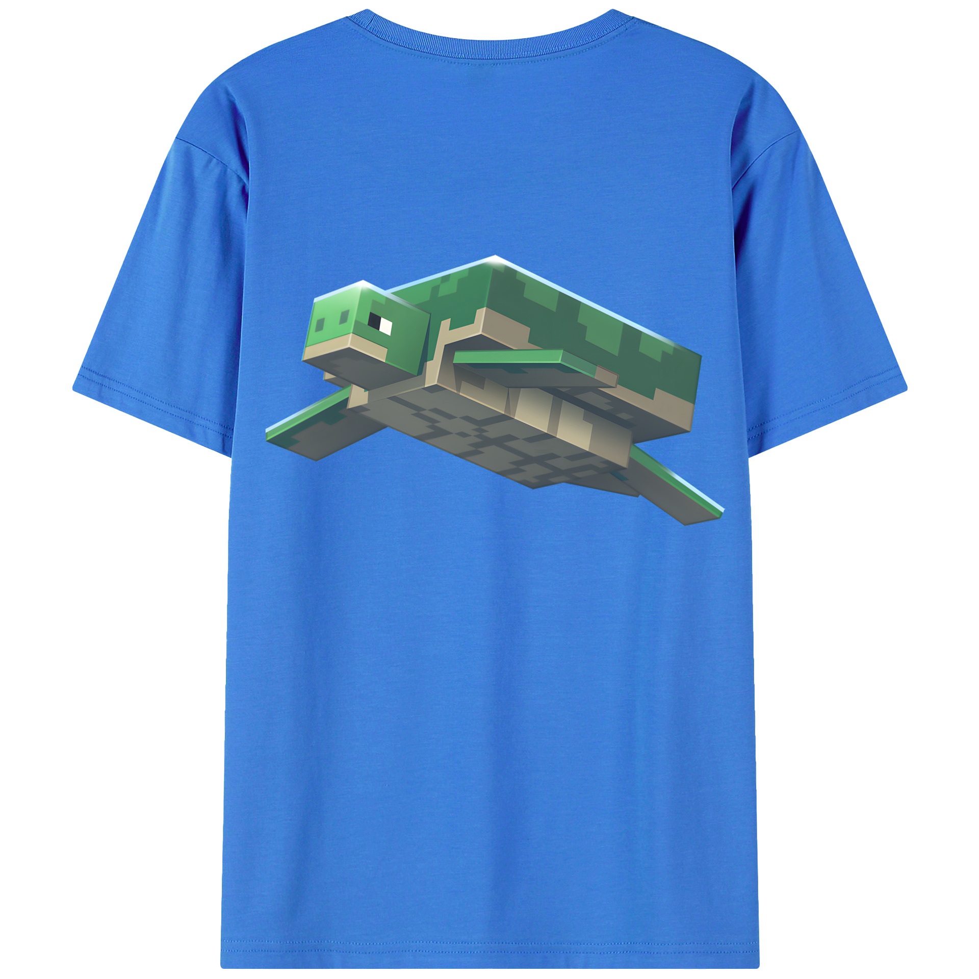 （画像用） マインクラフト ブロックの世界 Minecraft MC Block world 綿100％半袖Tシャツ（背面プリント）
