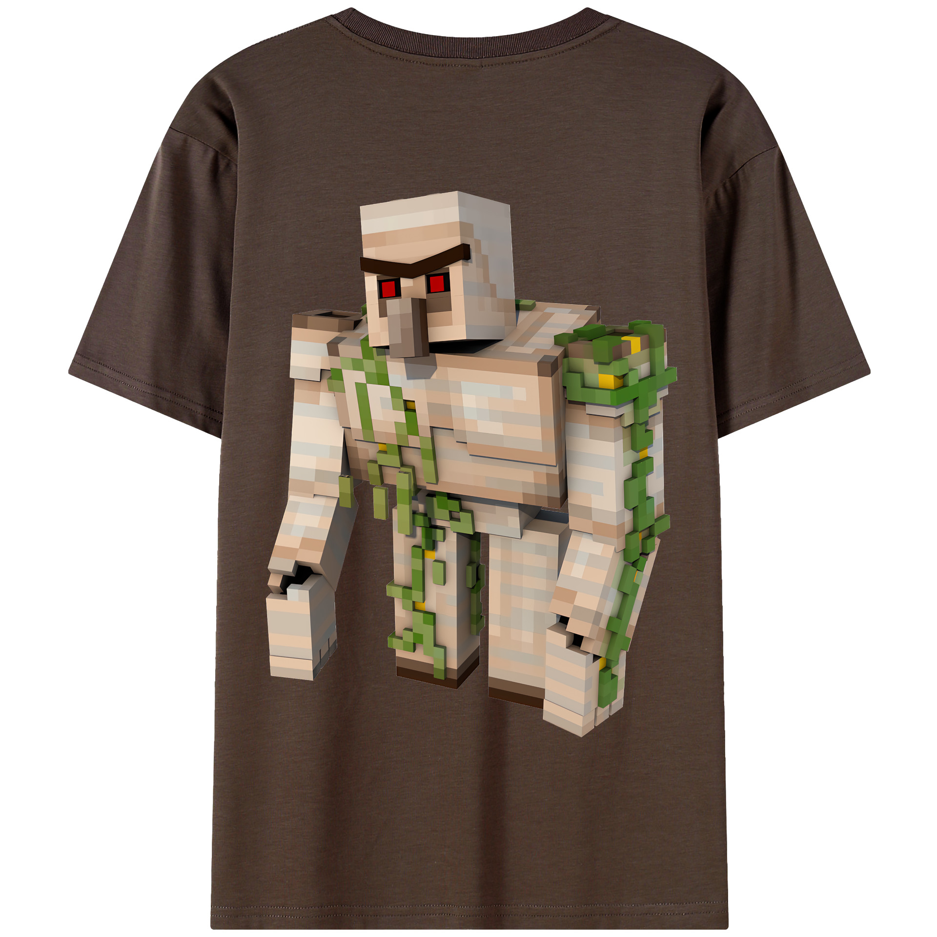 （画像用） マインクラフト ブロックの世界 Minecraft MC Block world 綿100％半袖Tシャツ（背面プリント）