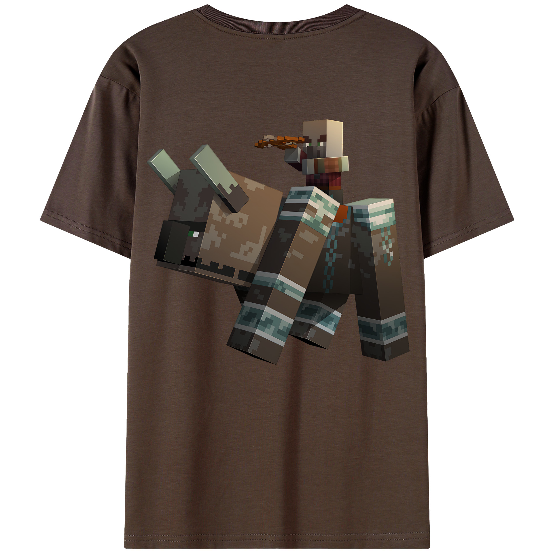 （画像用） マインクラフト ブロックの世界 Minecraft MC Block world 綿100％半袖Tシャツ（背面プリント）