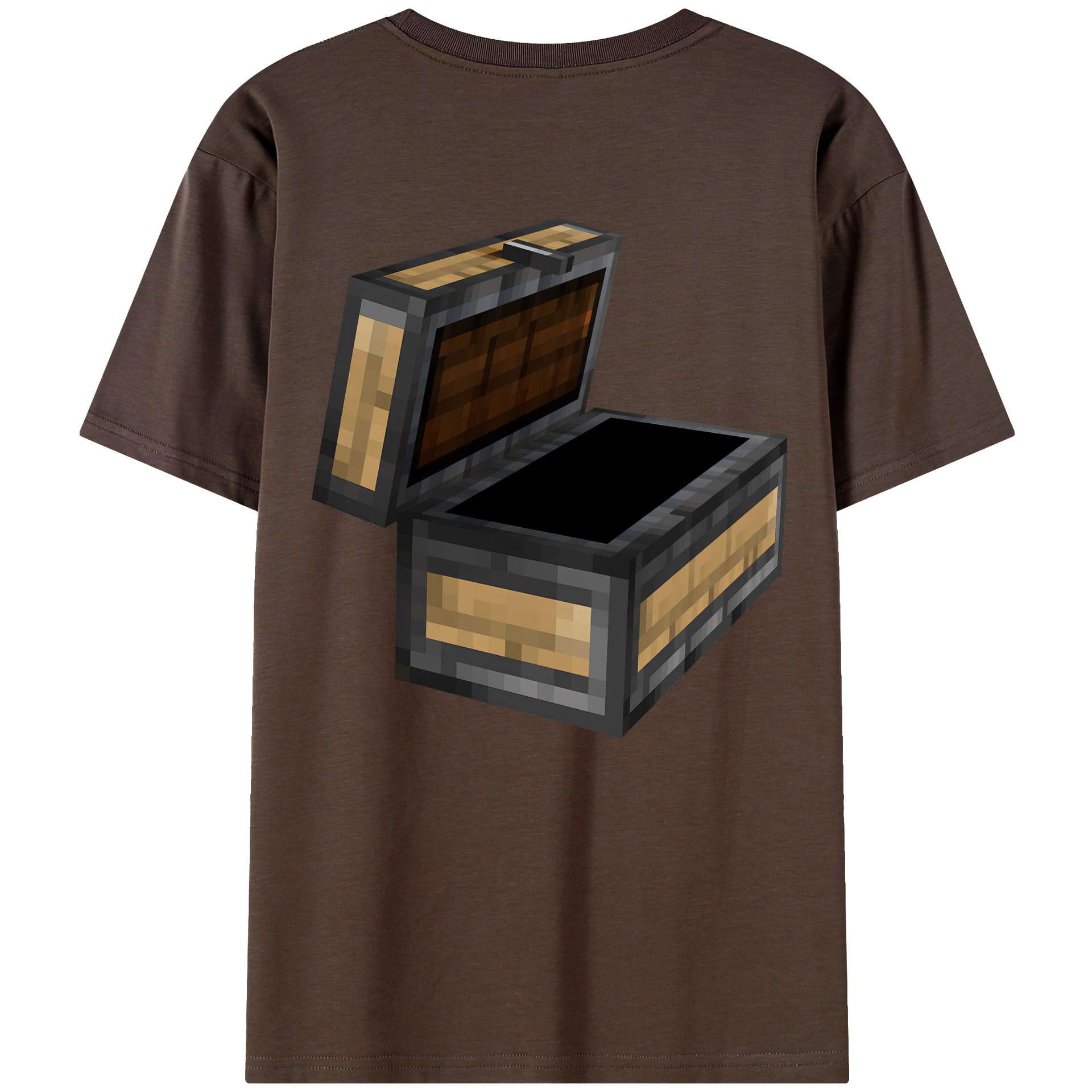 （画像用） マインクラフト ブロックの世界 Minecraft MC Block world 綿100％半袖Tシャツ（背面プリント）