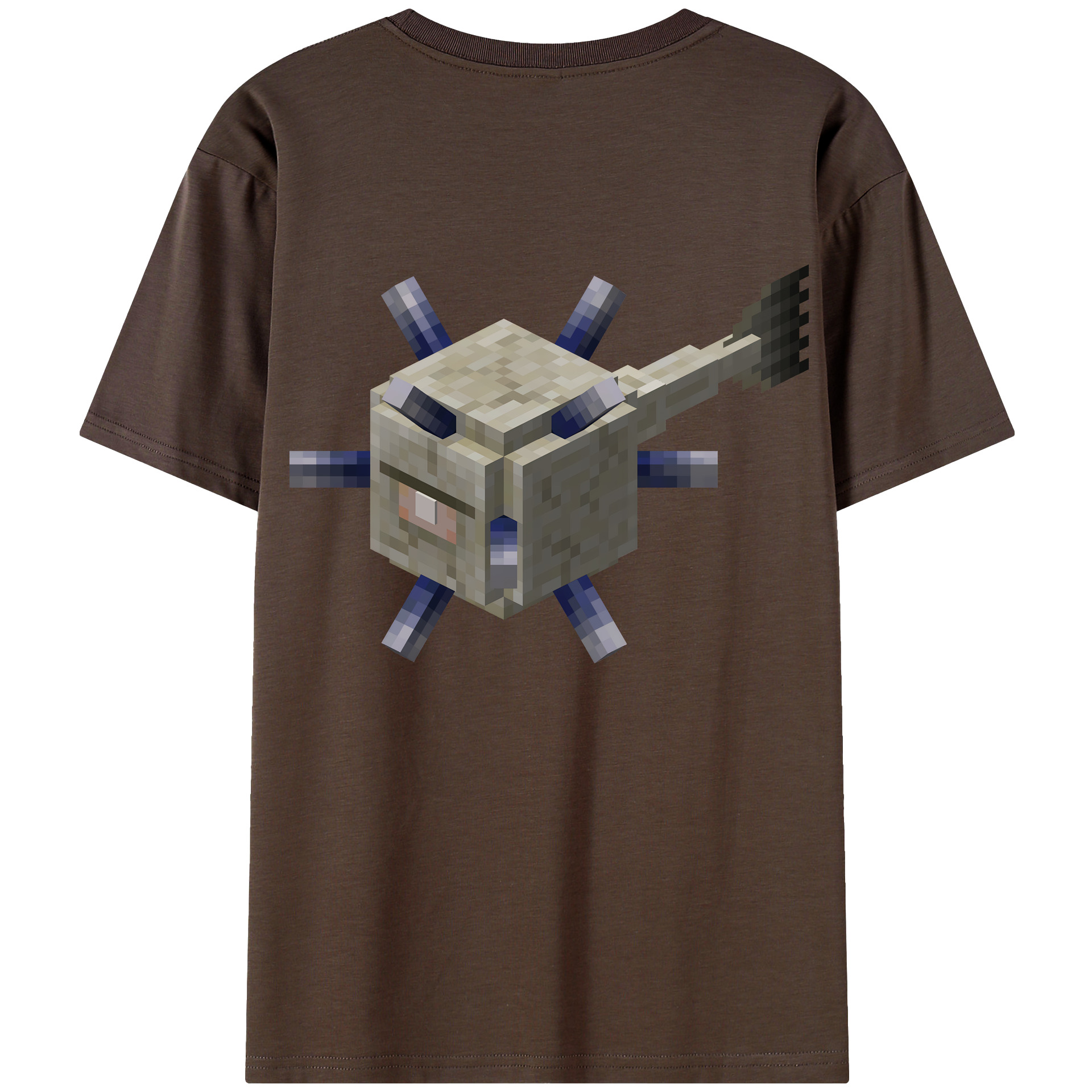 （画像用） マインクラフト ブロックの世界 Minecraft MC Block world 綿100％半袖Tシャツ（背面プリント）