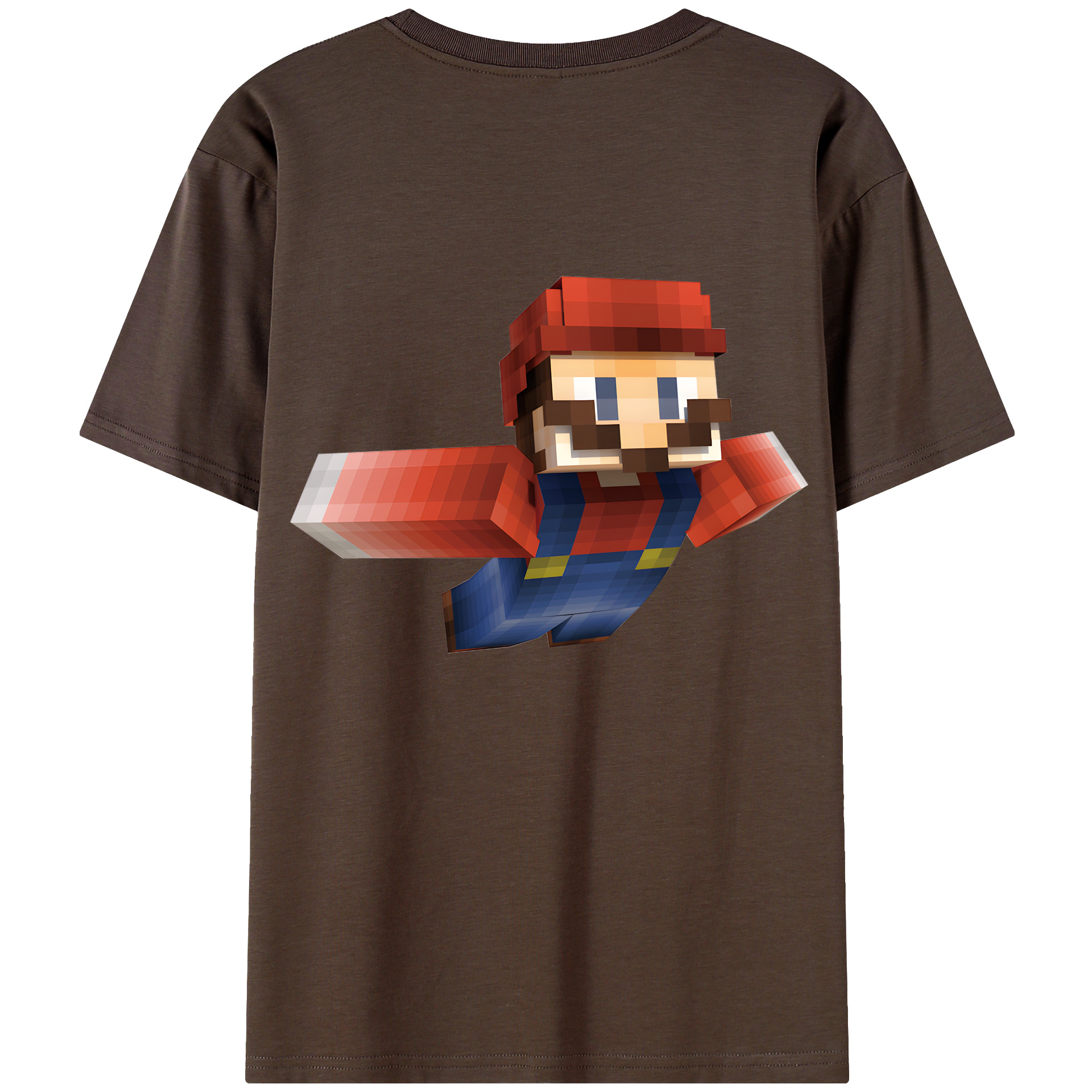 （画像用） マインクラフト ブロックの世界 Minecraft MC Block world 綿100％半袖Tシャツ（背面プリント）