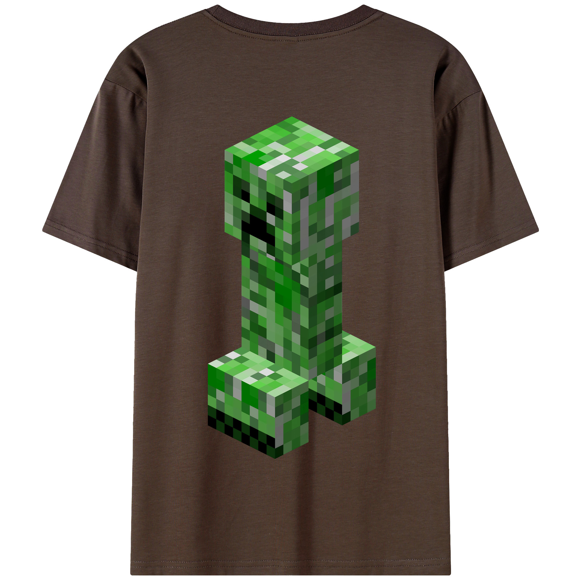 （画像用） マインクラフト ブロックの世界 Minecraft MC Block world 綿100％半袖Tシャツ（背面プリント）