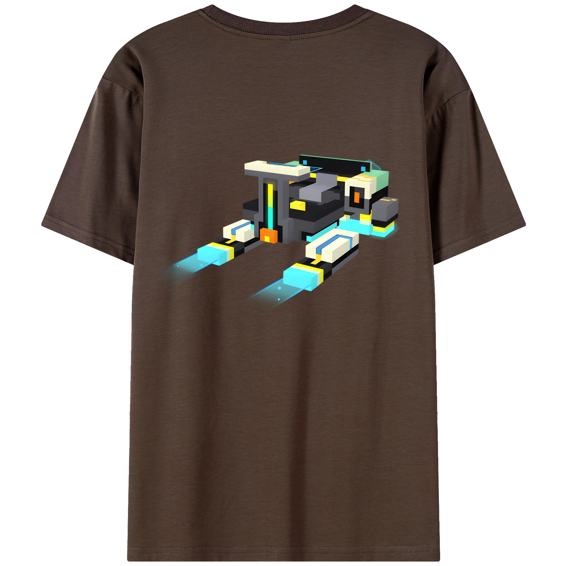 （画像用） マインクラフト ブロックの世界 Minecraft MC Block world 綿100％半袖Tシャツ（背面プリント）