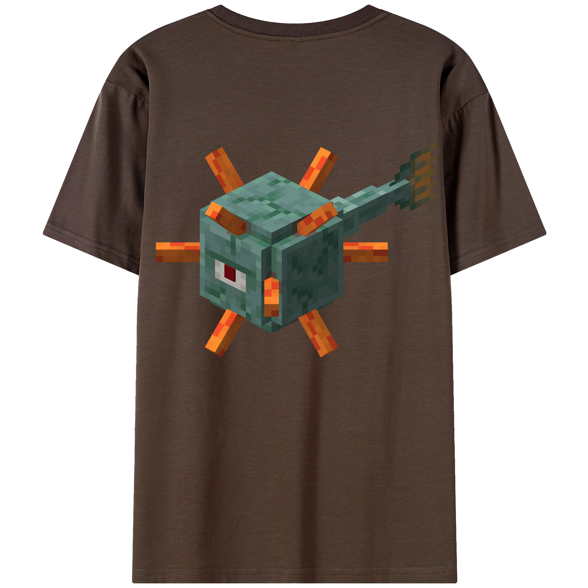 （画像用） マインクラフト ブロックの世界 Minecraft MC Block world 綿100％半袖Tシャツ（背面プリント）