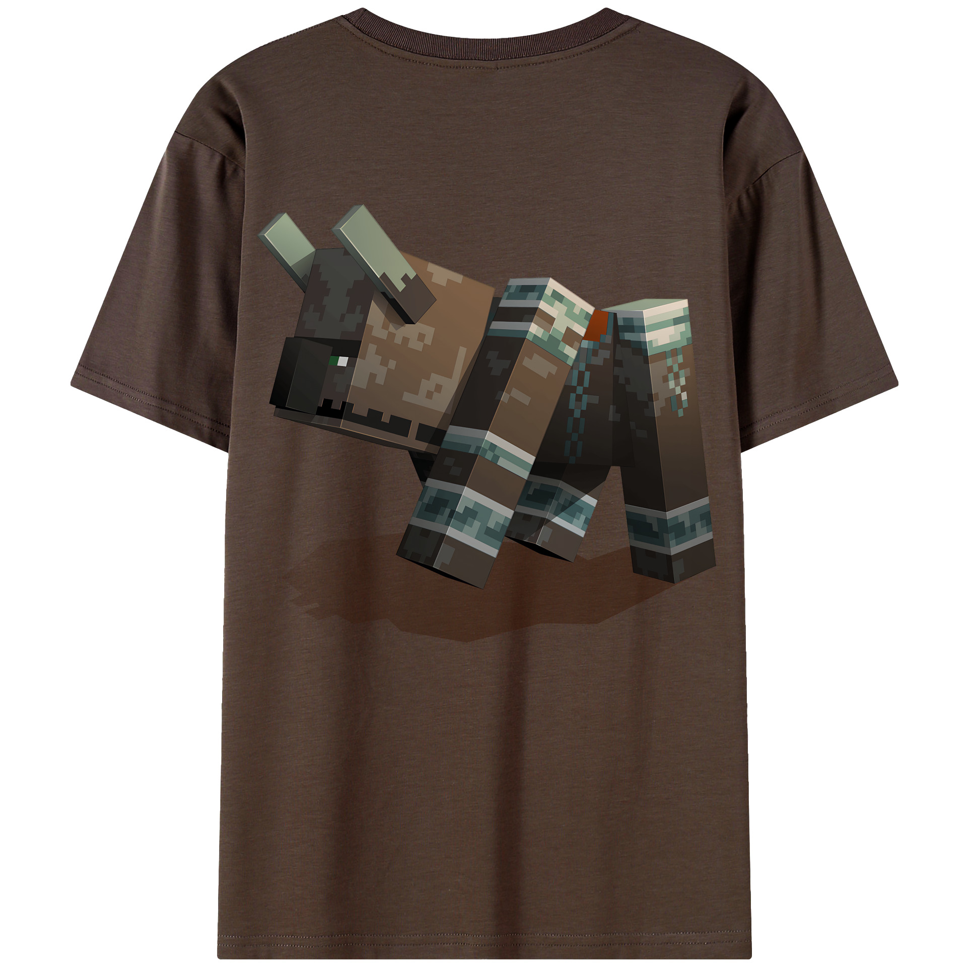 （画像用） マインクラフト ブロックの世界 Minecraft MC Block world 綿100％半袖Tシャツ（背面プリント）