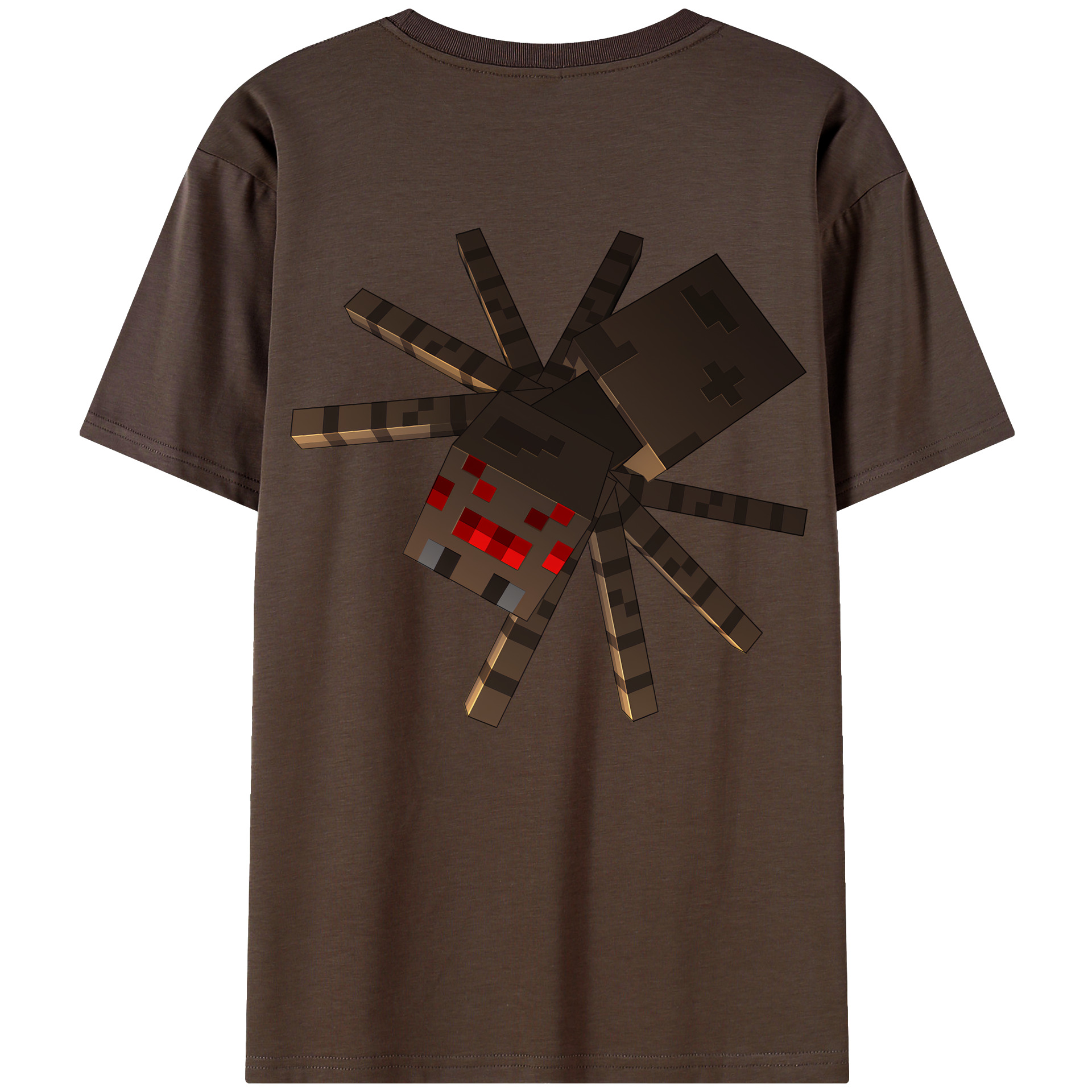 （画像用） マインクラフト ブロックの世界 Minecraft MC Block world 綿100％半袖Tシャツ（背面プリント）
