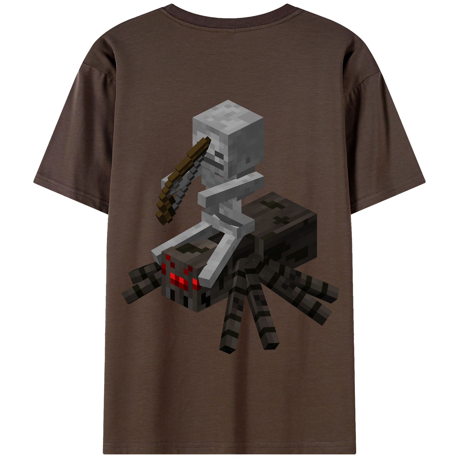 （画像用） マインクラフト ブロックの世界 Minecraft MC Block world 綿100％半袖Tシャツ（背面プリント）