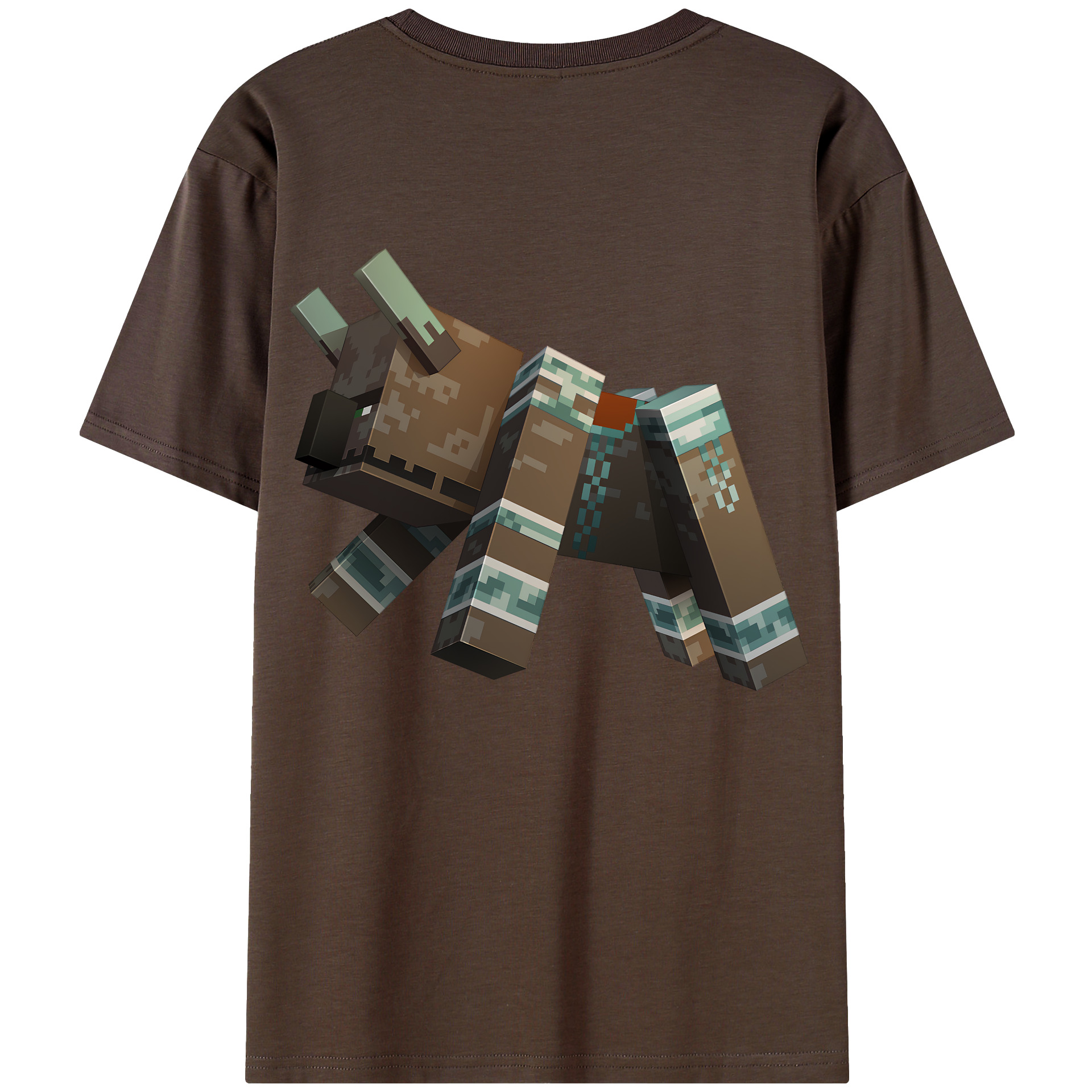 （画像用） マインクラフト ブロックの世界 Minecraft MC Block world 綿100％半袖Tシャツ（背面プリント）