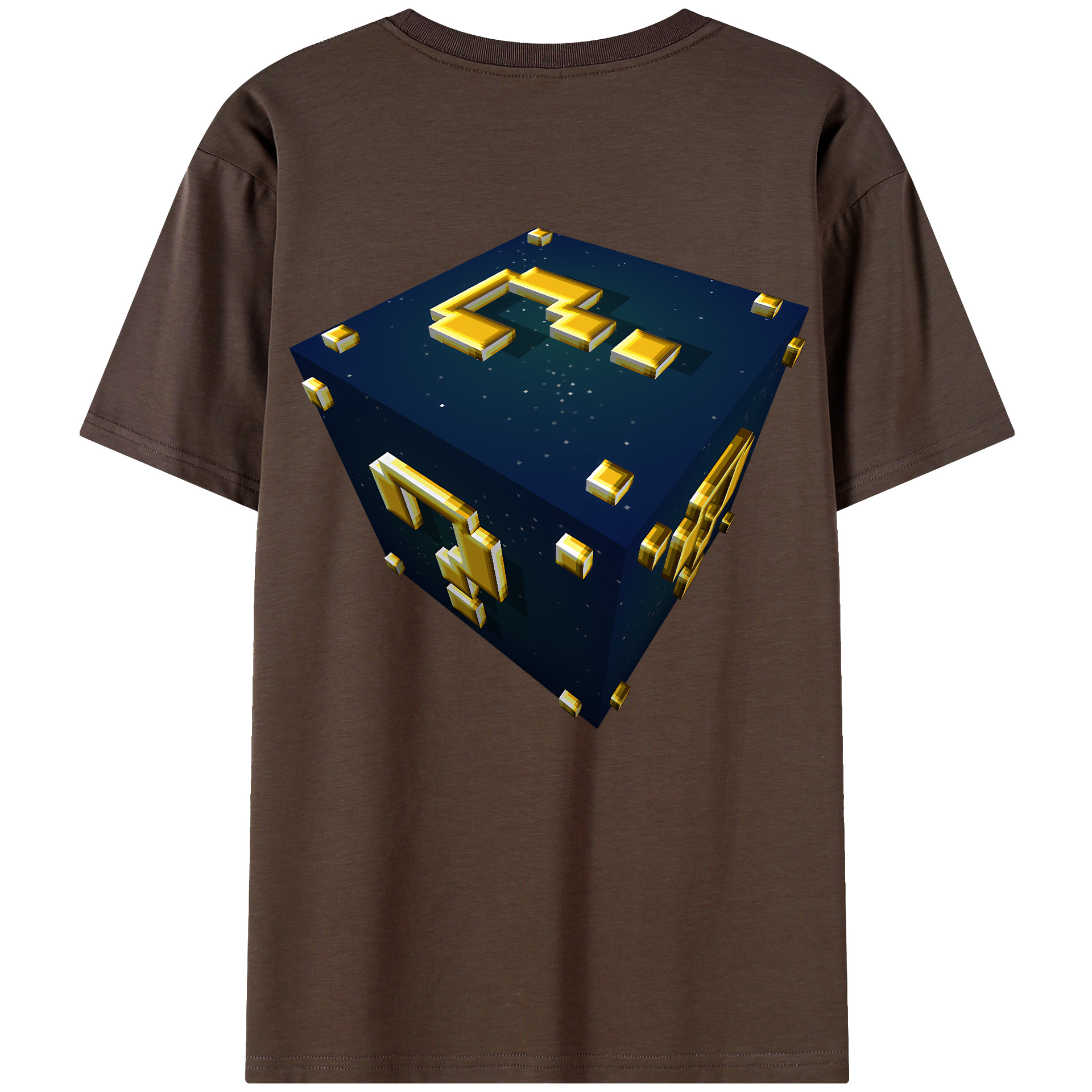 （画像用） マインクラフト ブロックの世界 Minecraft MC Block world 綿100％半袖Tシャツ（背面プリント）