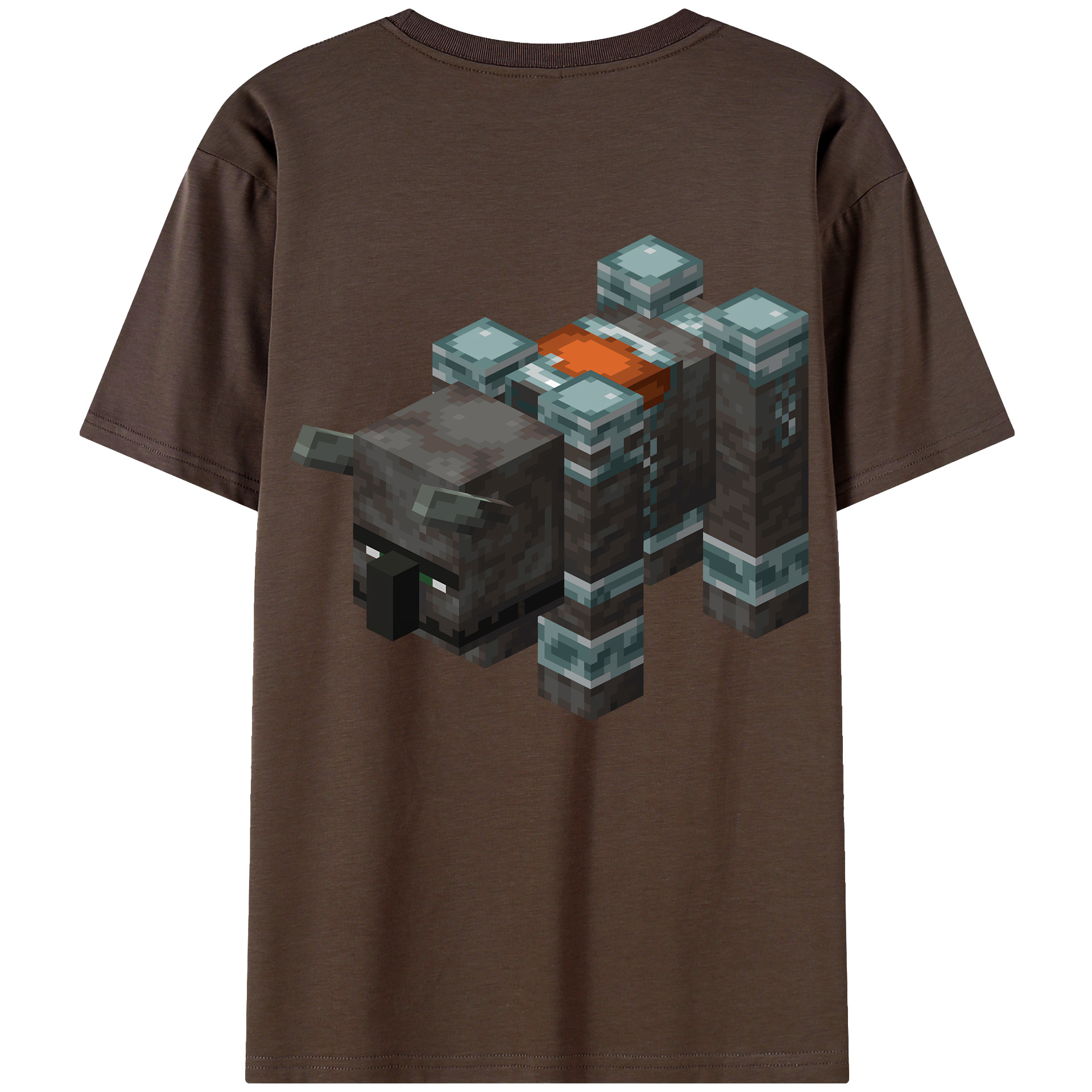 （画像用） マインクラフト ブロックの世界 Minecraft MC Block world 綿100％半袖Tシャツ（背面プリント）