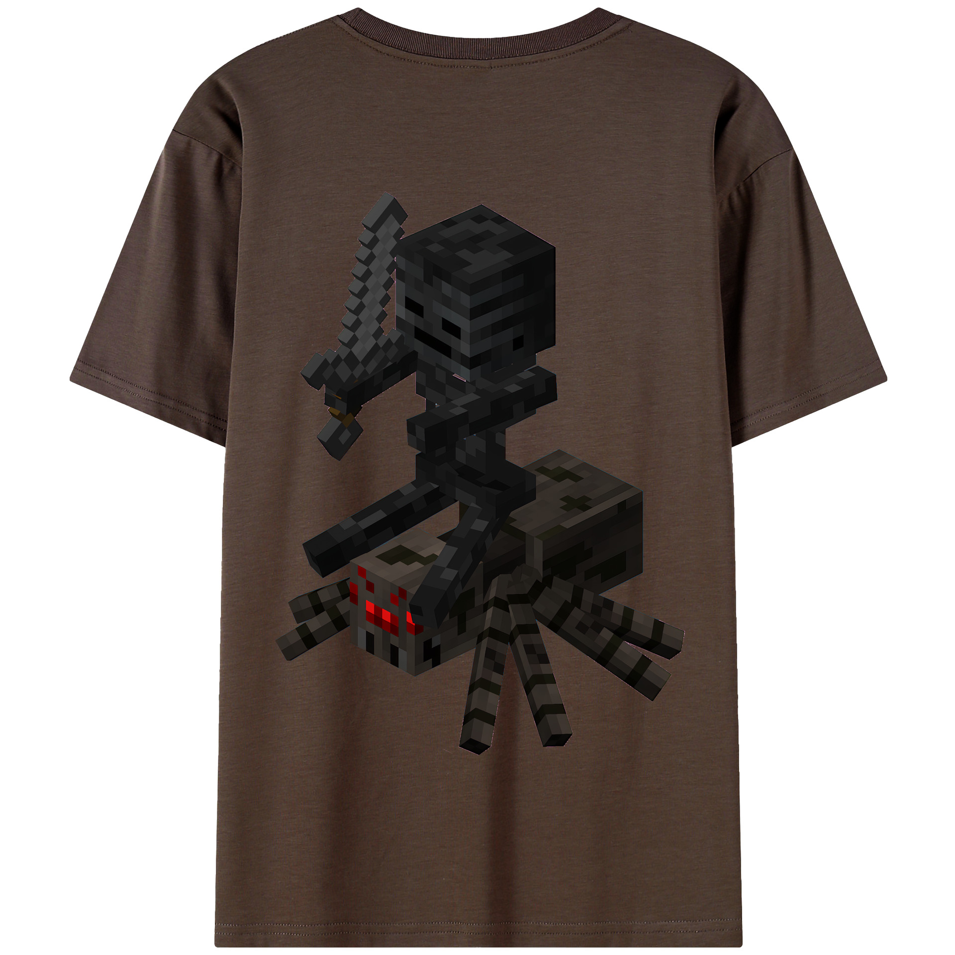 （画像用） マインクラフト ブロックの世界 Minecraft MC Block world 綿100％半袖Tシャツ（背面プリント）