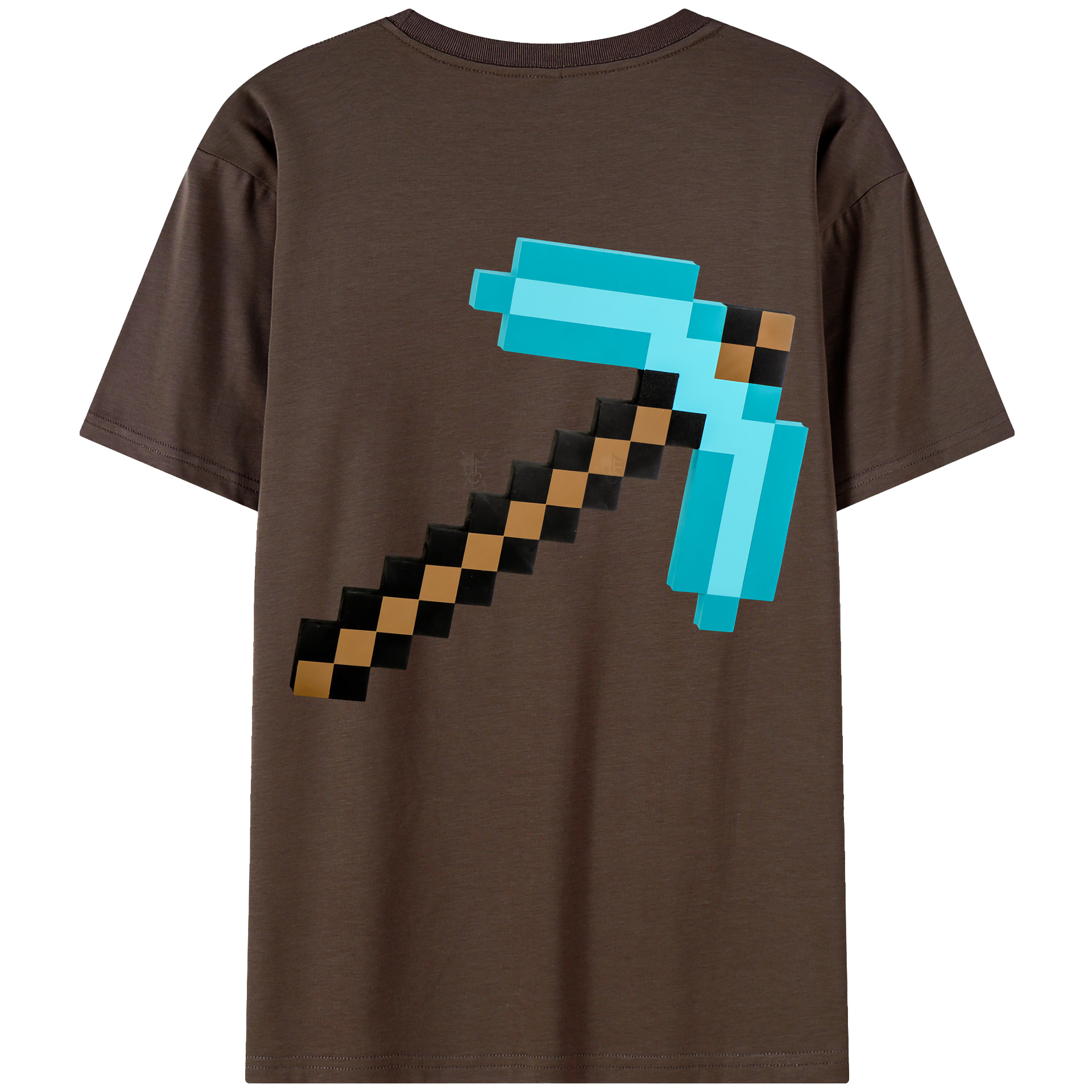 （画像用） マインクラフト ブロックの世界 Minecraft MC Block world 綿100％半袖Tシャツ（背面プリント）
