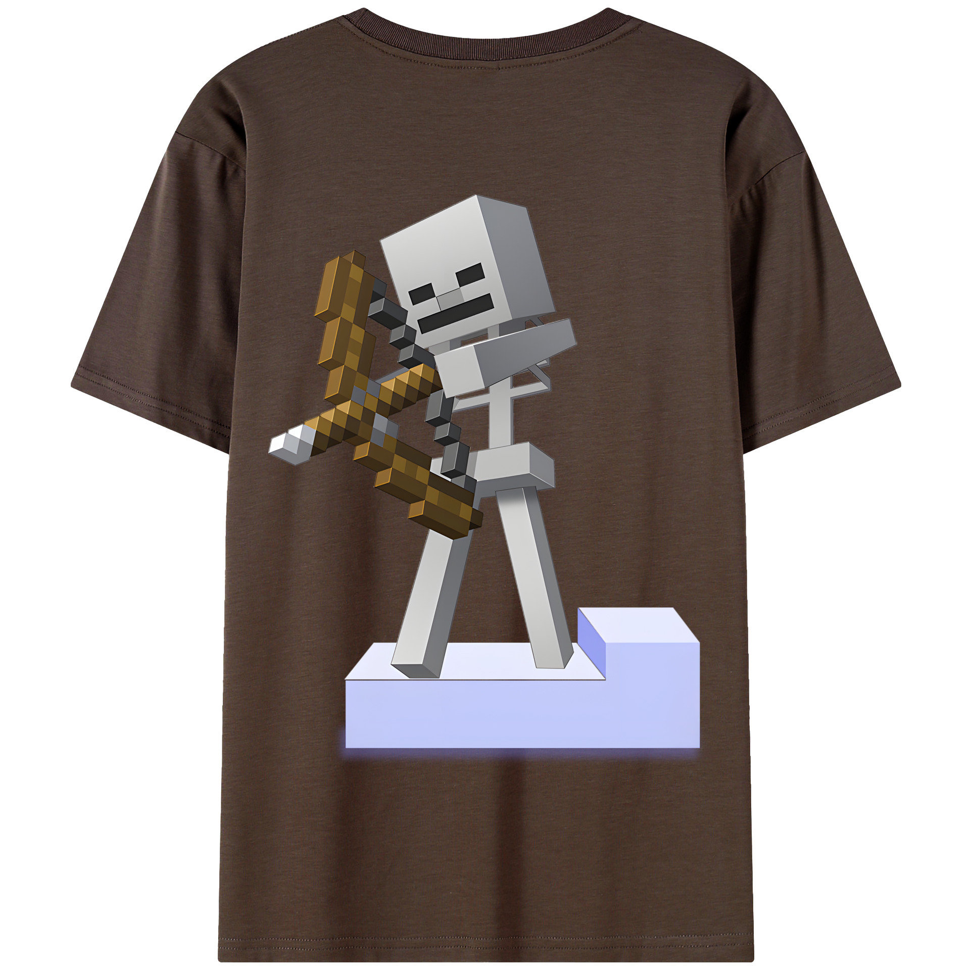 （画像用） マインクラフト ブロックの世界 Minecraft MC Block world 綿100％半袖Tシャツ（背面プリント）