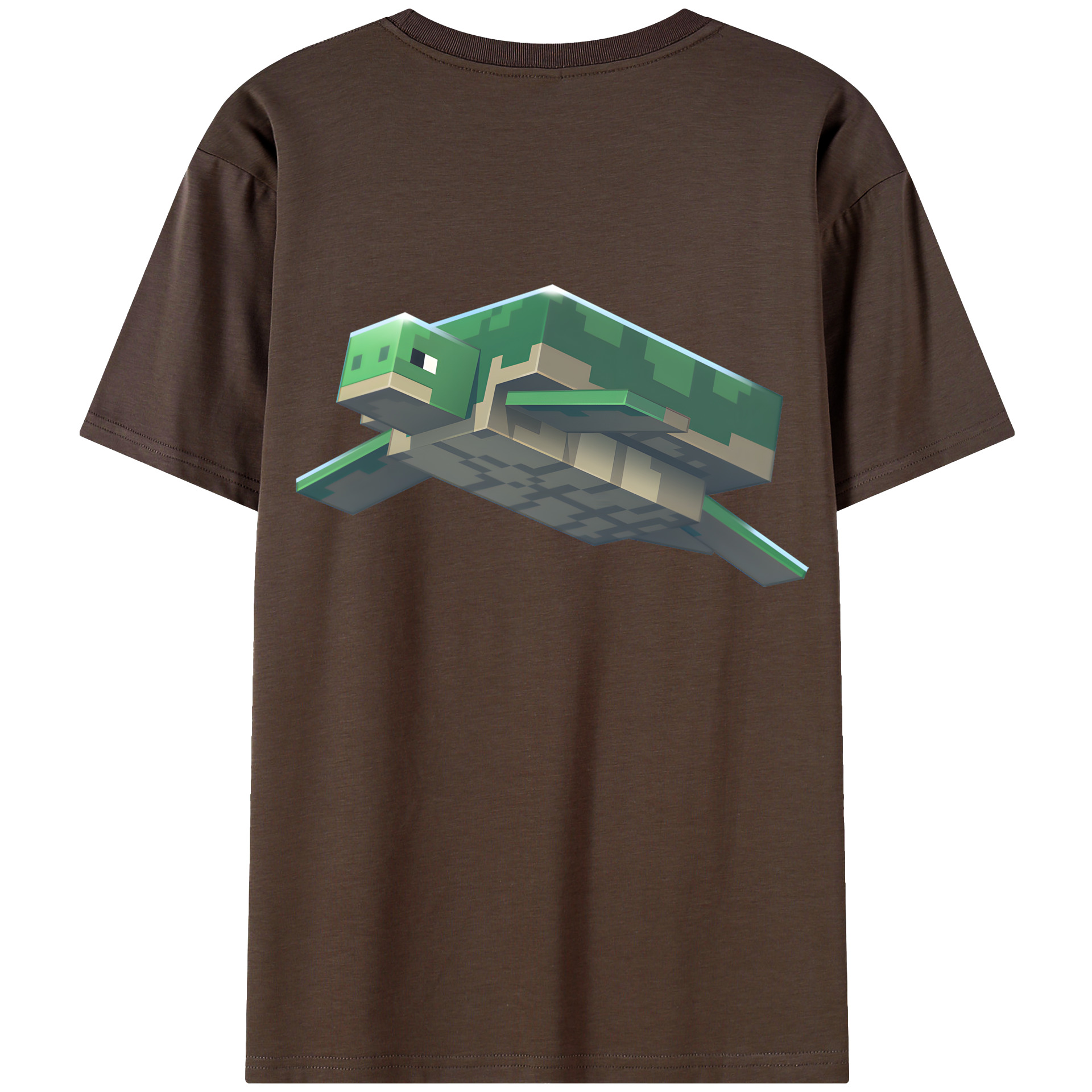 （画像用） マインクラフト ブロックの世界 Minecraft MC Block world 綿100％半袖Tシャツ（背面プリント）