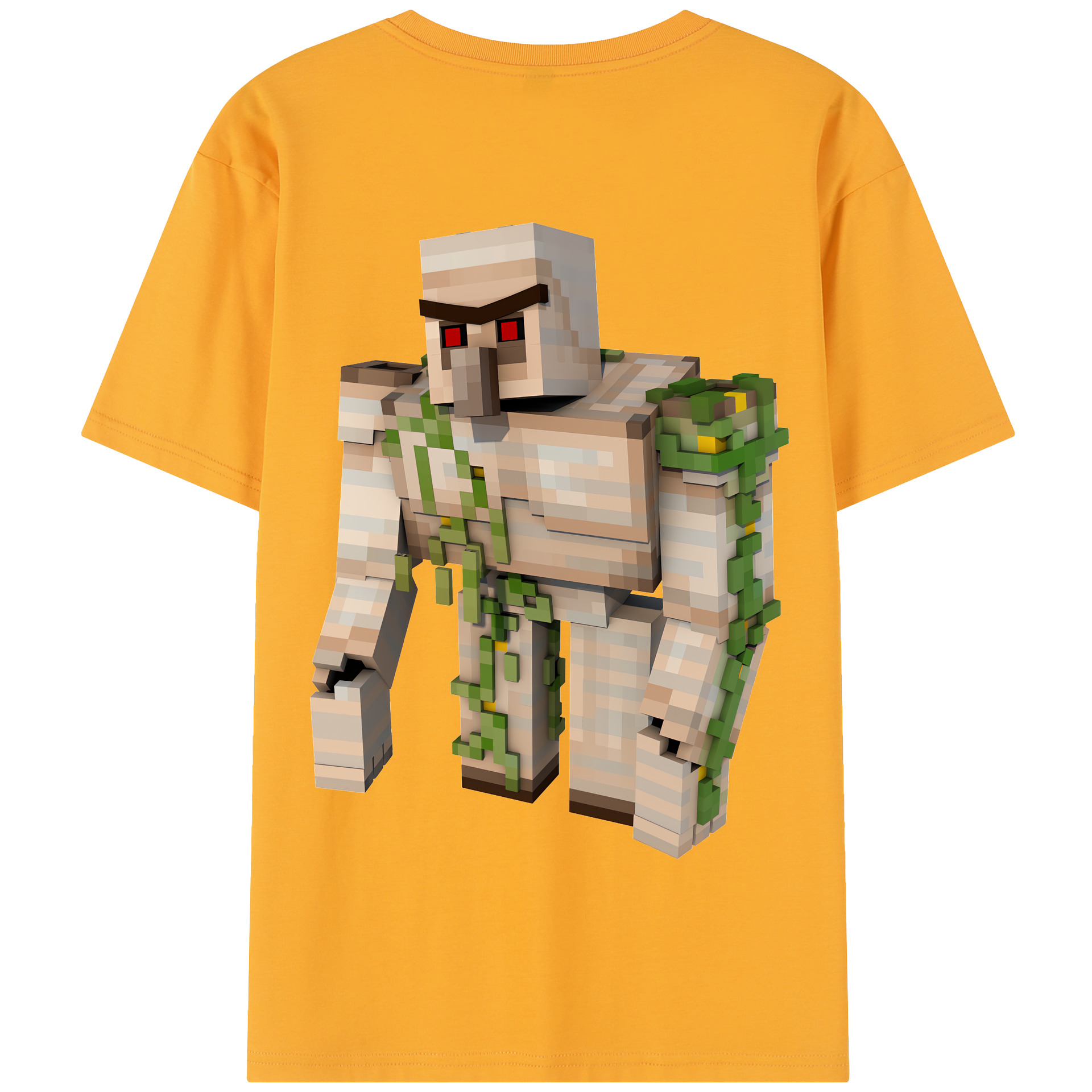 （画像用） マインクラフト ブロックの世界 Minecraft MC Block world 綿100％半袖Tシャツ（背面プリント）