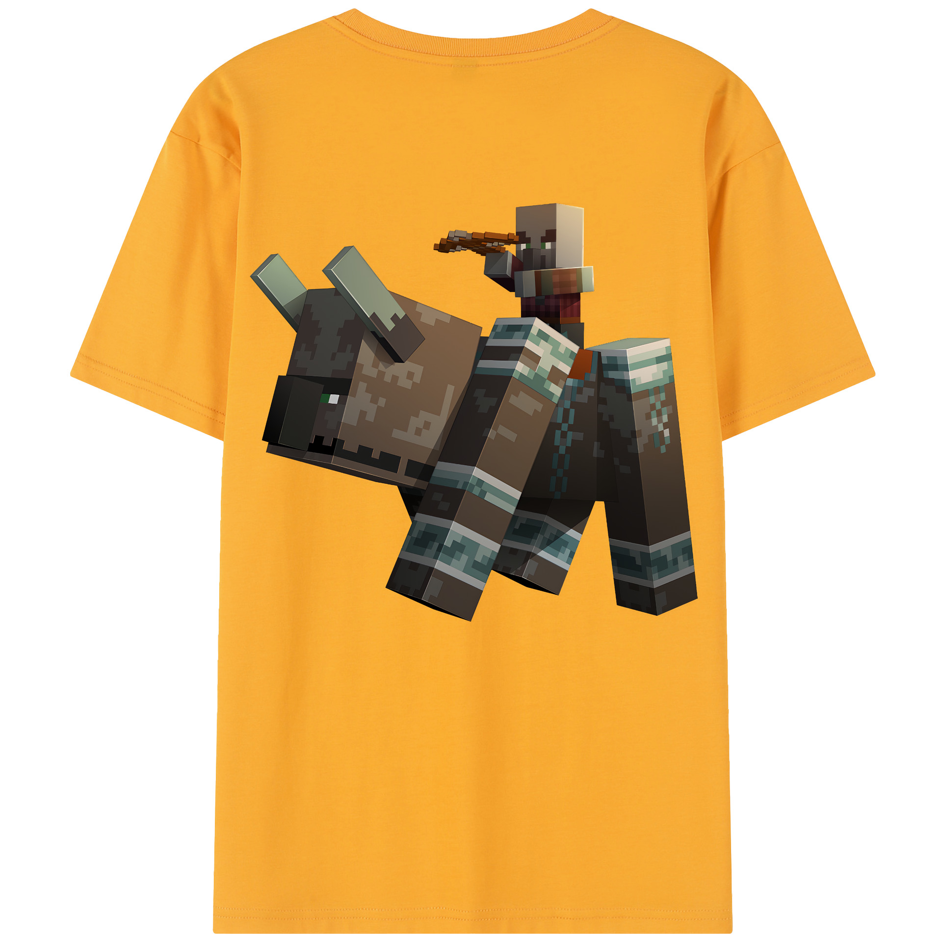 （画像用） マインクラフト ブロックの世界 Minecraft MC Block world 綿100％半袖Tシャツ（背面プリント）