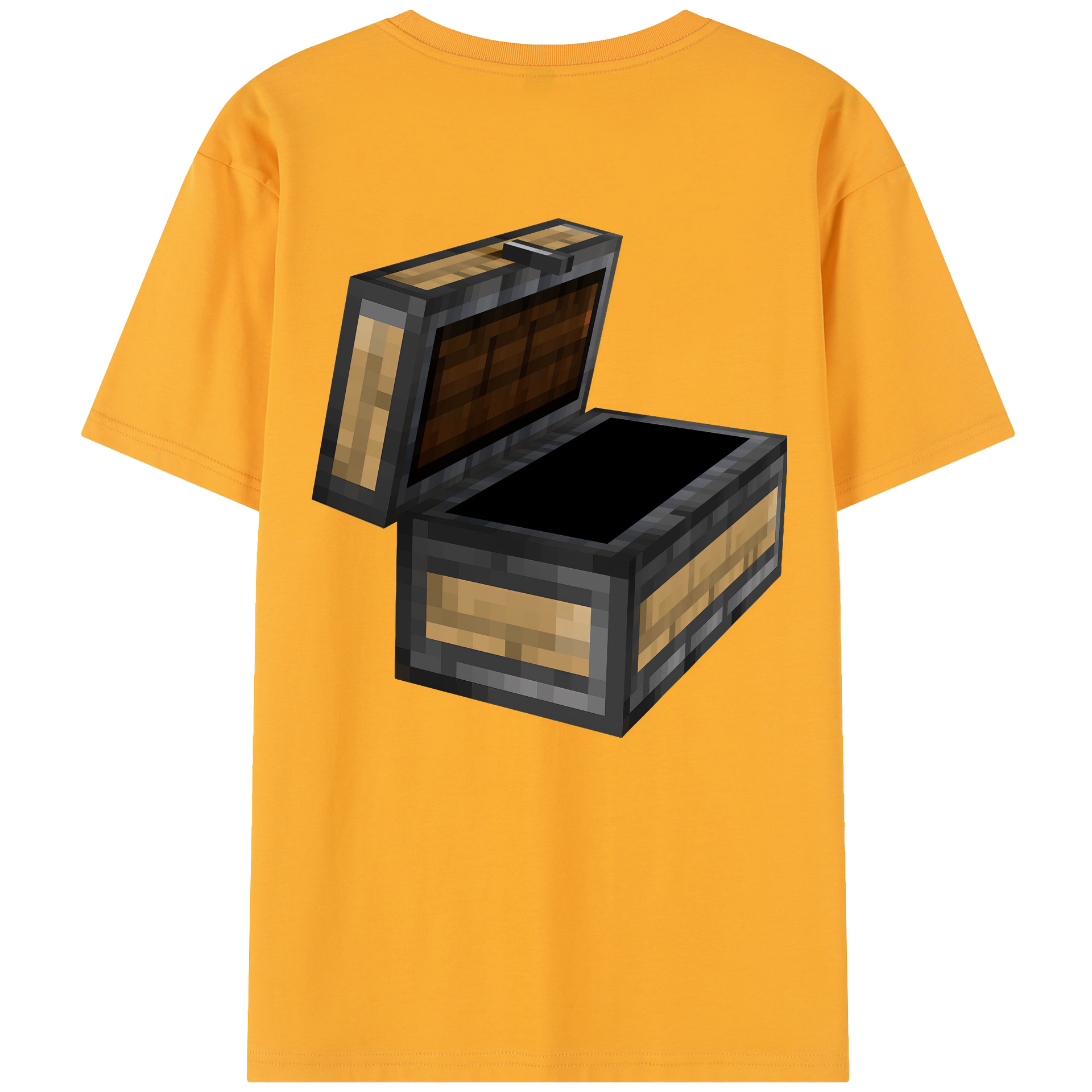 （画像用） マインクラフト ブロックの世界 Minecraft MC Block world 綿100％半袖Tシャツ（背面プリント）