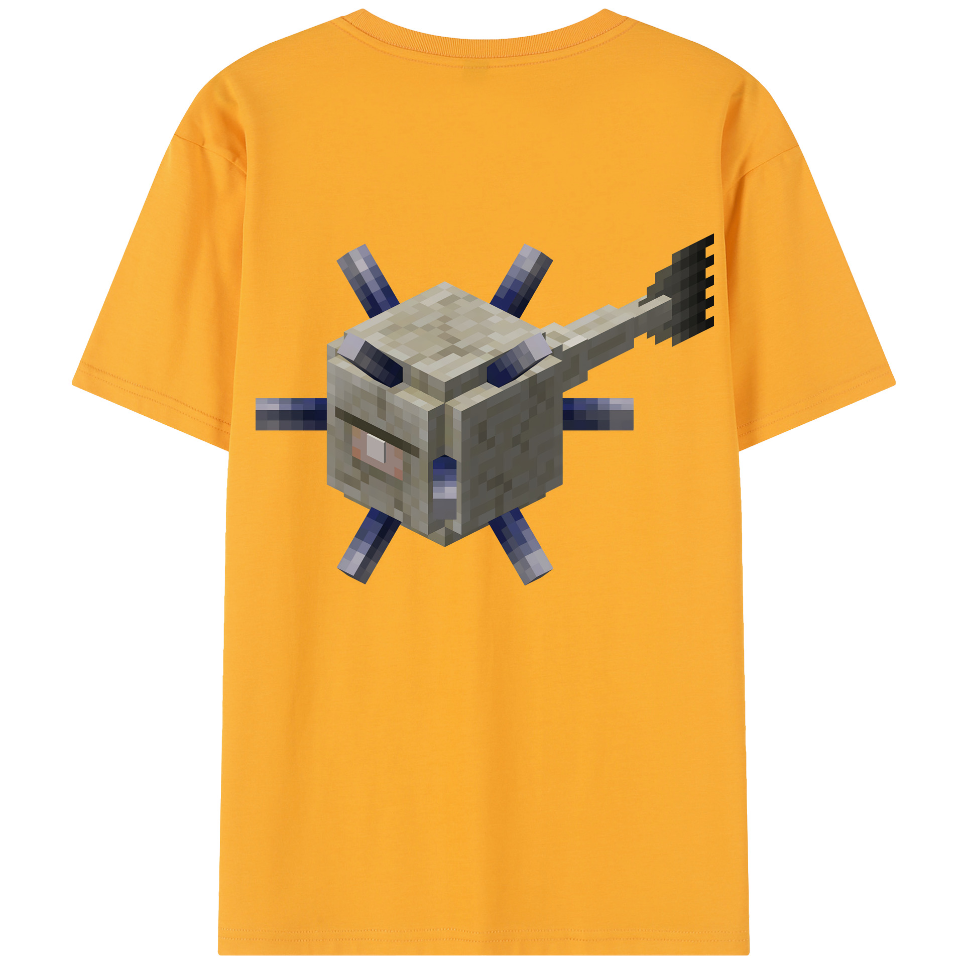 （画像用） マインクラフト ブロックの世界 Minecraft MC Block world 綿100％半袖Tシャツ（背面プリント）