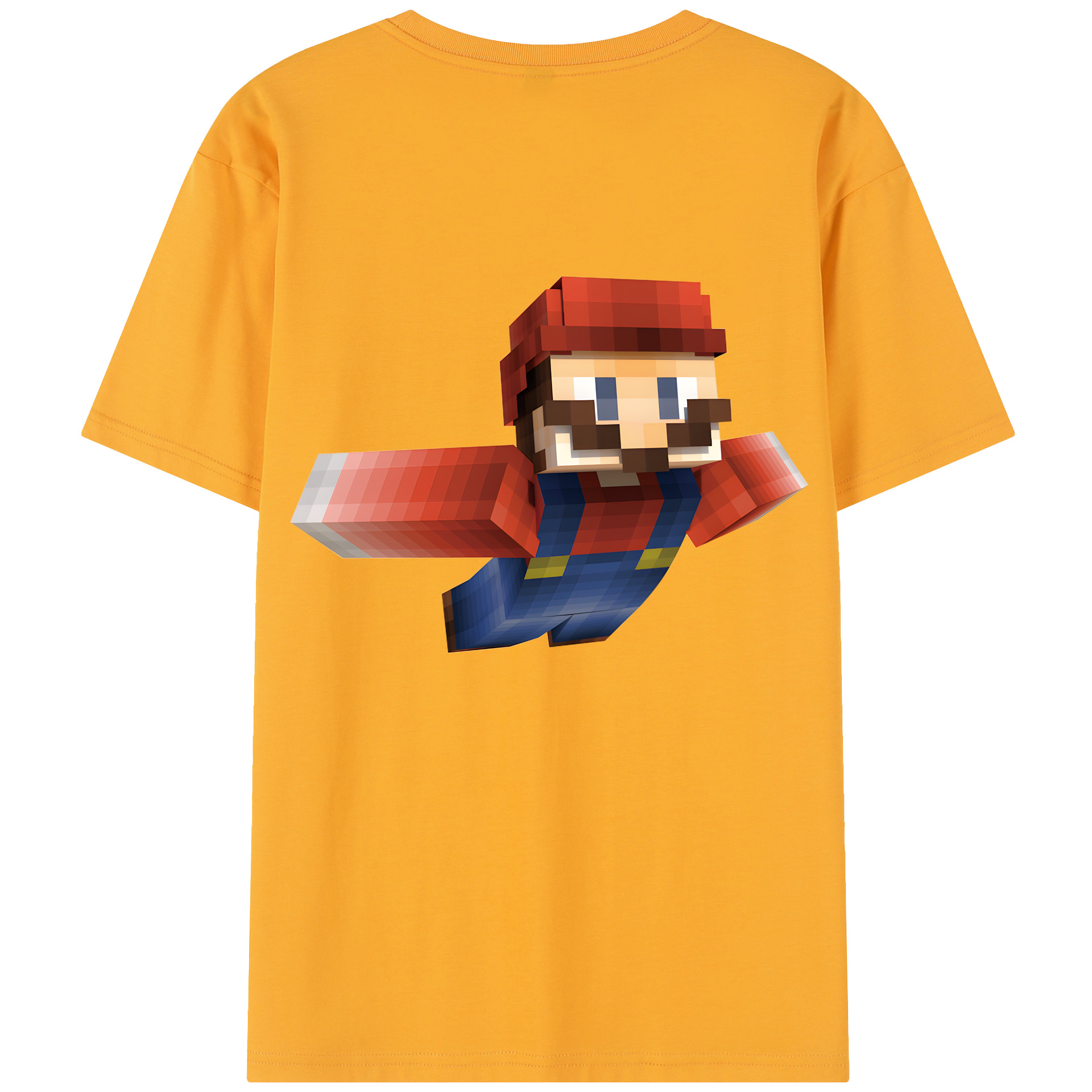 （画像用） マインクラフト ブロックの世界 Minecraft MC Block world 綿100％半袖Tシャツ（背面プリント）