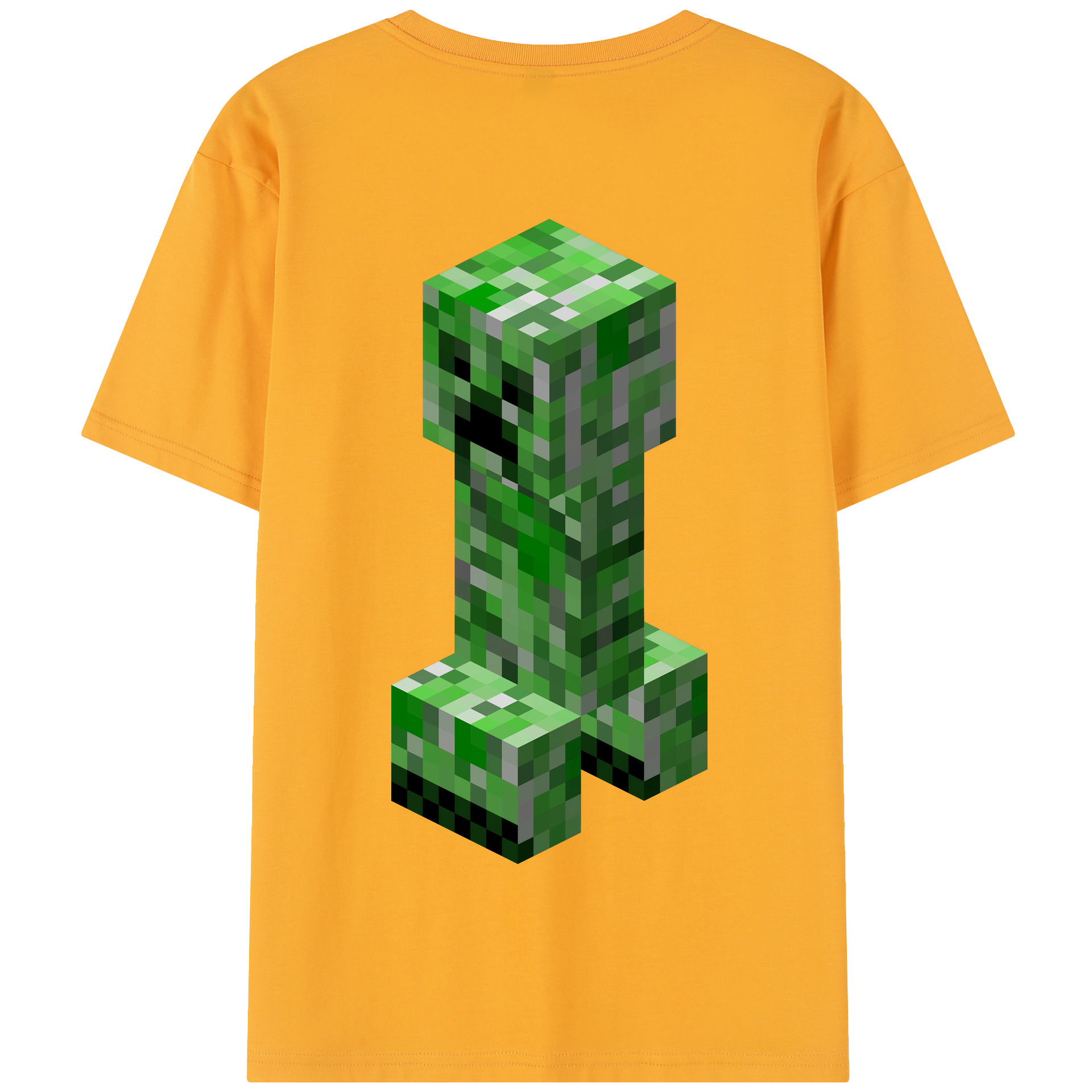 （画像用） マインクラフト ブロックの世界 Minecraft MC Block world 綿100％半袖Tシャツ（背面プリント）