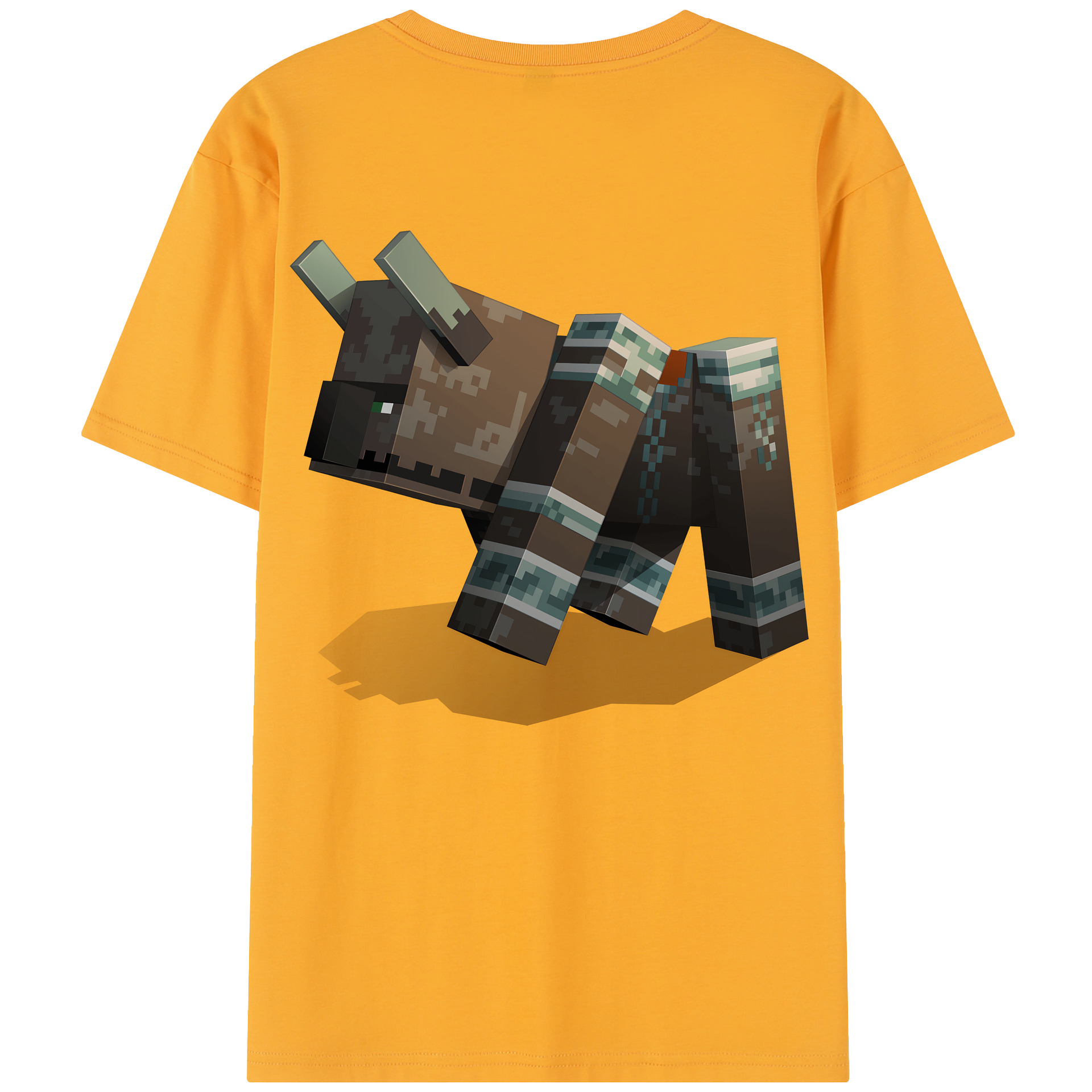 （画像用） マインクラフト ブロックの世界 Minecraft MC Block world 綿100％半袖Tシャツ（背面プリント）