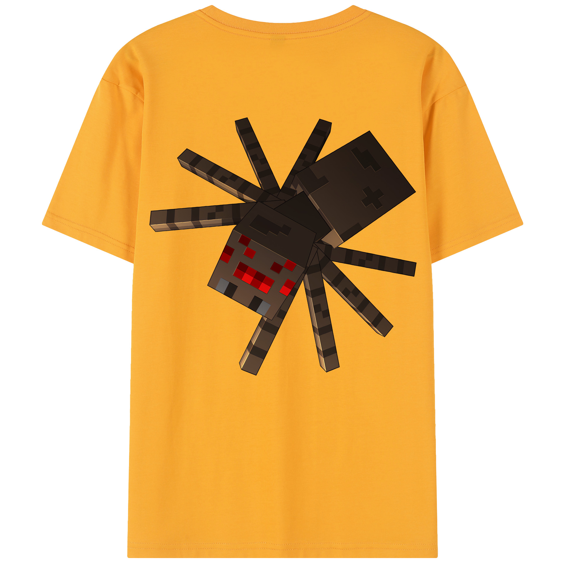 （画像用） マインクラフト ブロックの世界 Minecraft MC Block world 綿100％半袖Tシャツ（背面プリント）