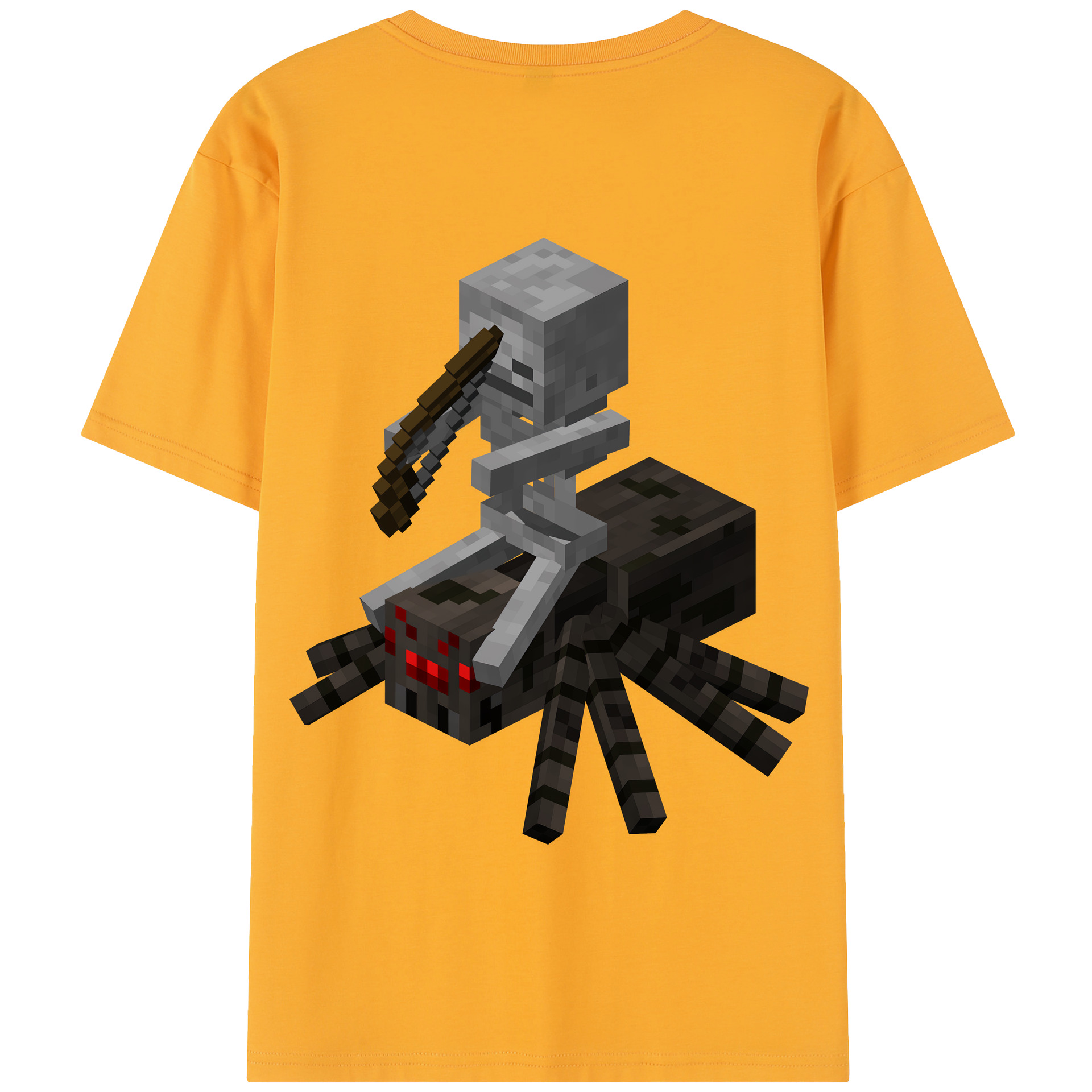 （画像用） マインクラフト ブロックの世界 Minecraft MC Block world 綿100％半袖Tシャツ（背面プリント）