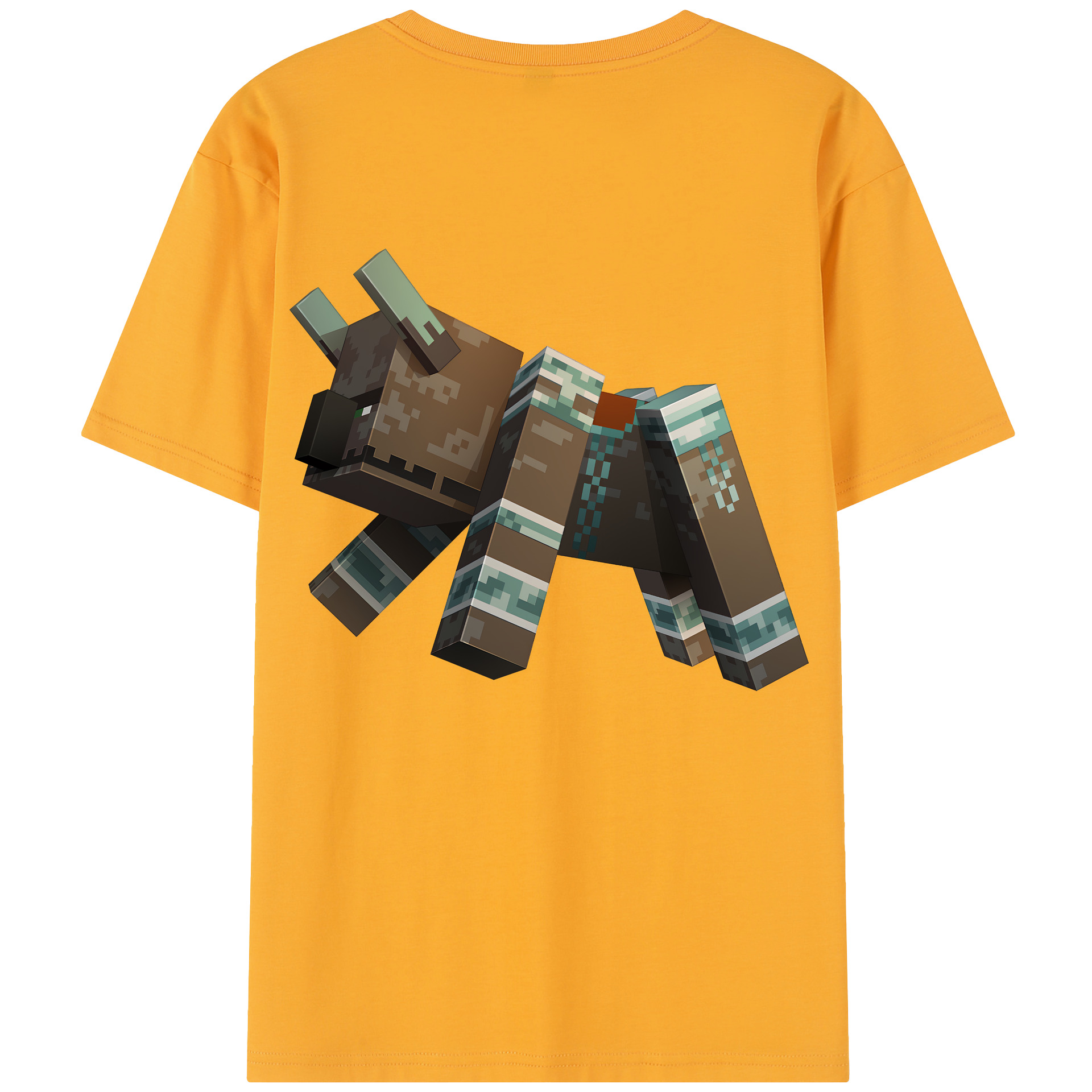 （画像用） マインクラフト ブロックの世界 Minecraft MC Block world 綿100％半袖Tシャツ（背面プリント）