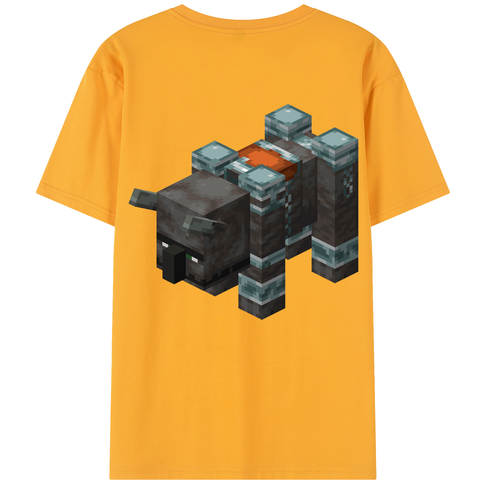（画像用） マインクラフト ブロックの世界 Minecraft MC Block world 綿100％半袖Tシャツ（背面プリント）