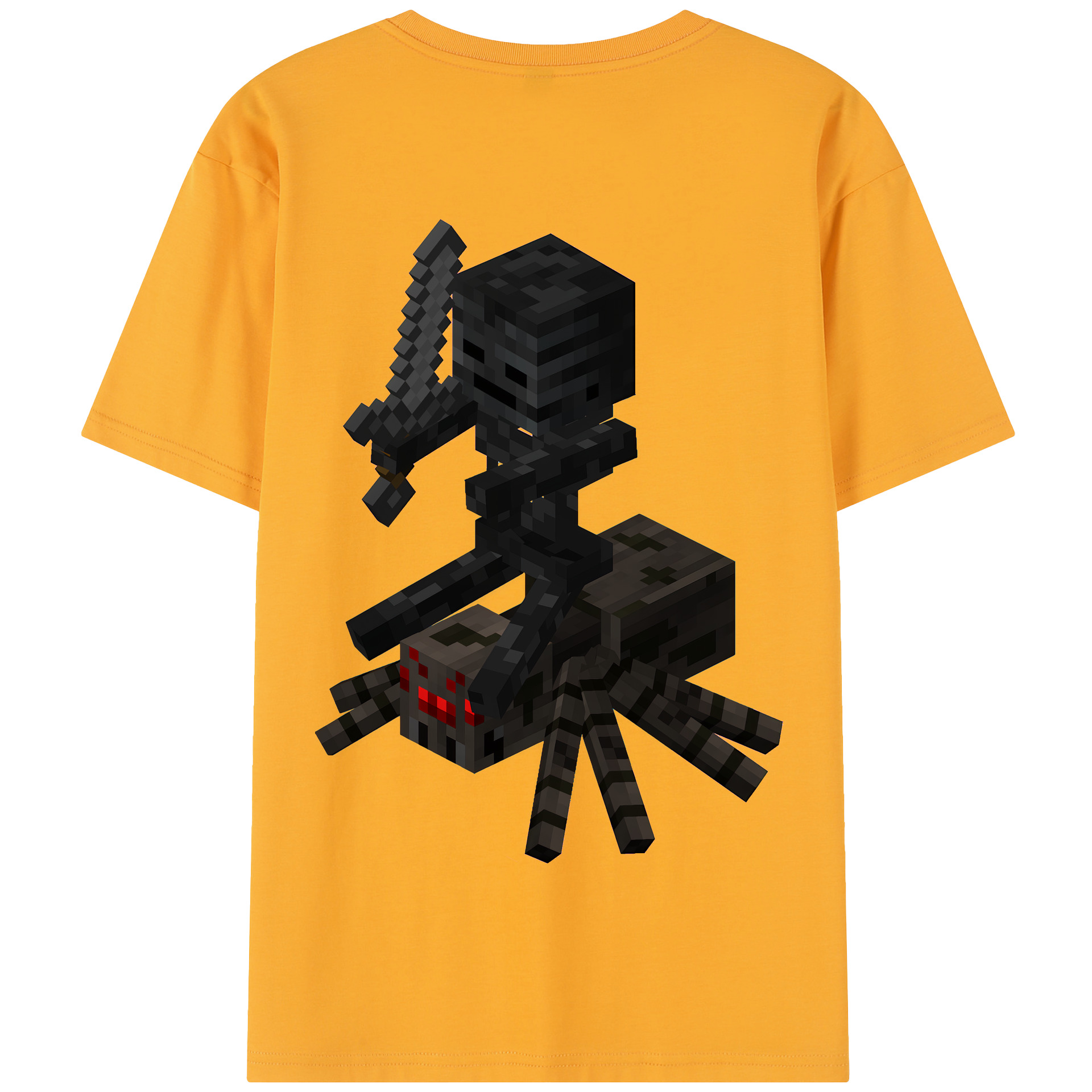（画像用） マインクラフト ブロックの世界 Minecraft MC Block world 綿100％半袖Tシャツ（背面プリント）